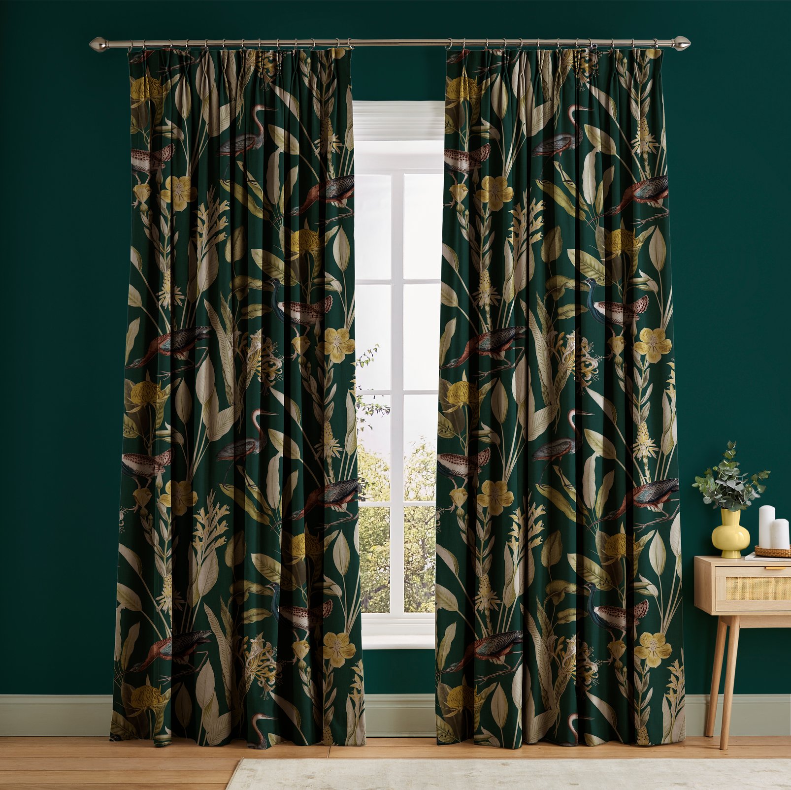 Glasshouse Green Curtains in a Roomset