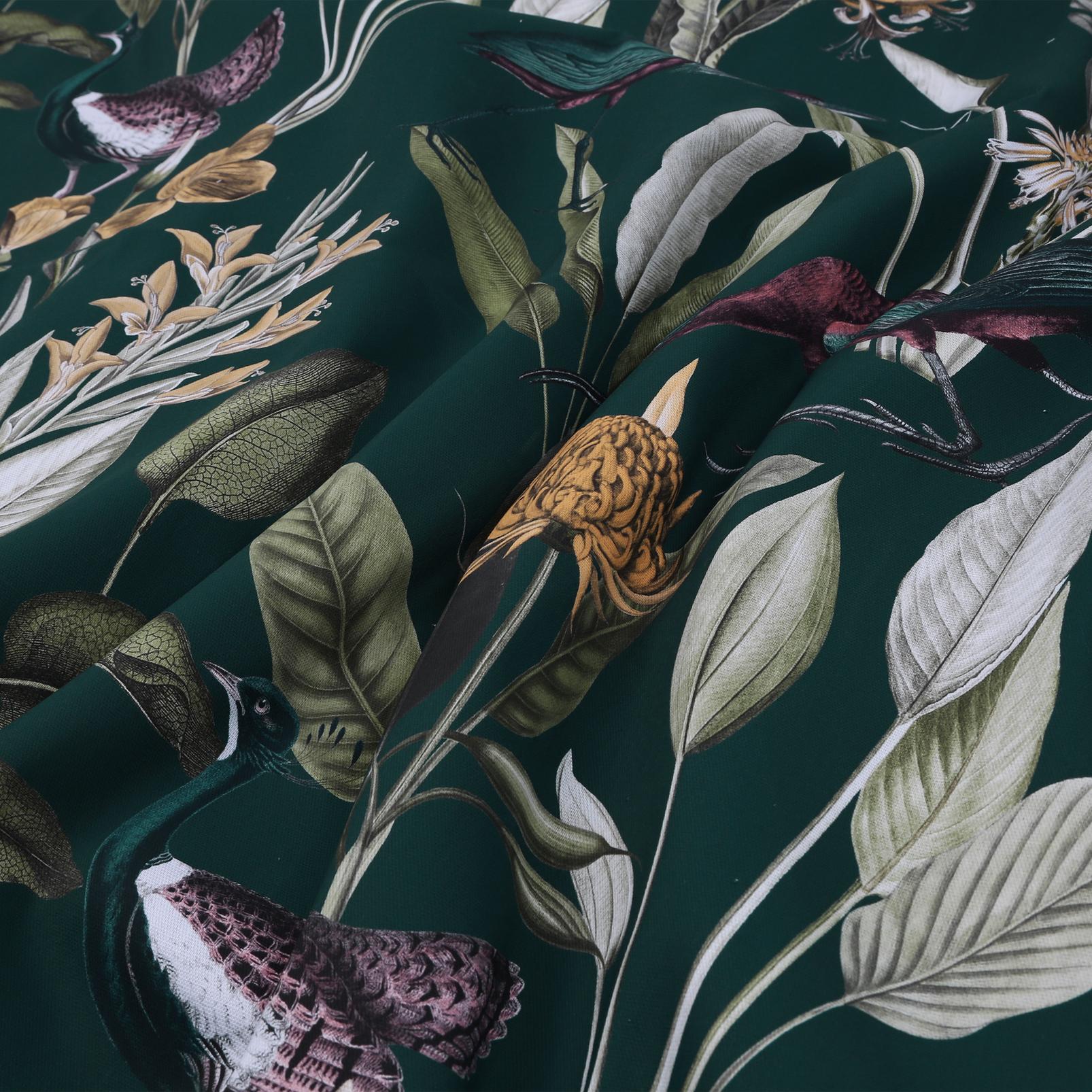 Glasshouse Green Curtains fabric close up image