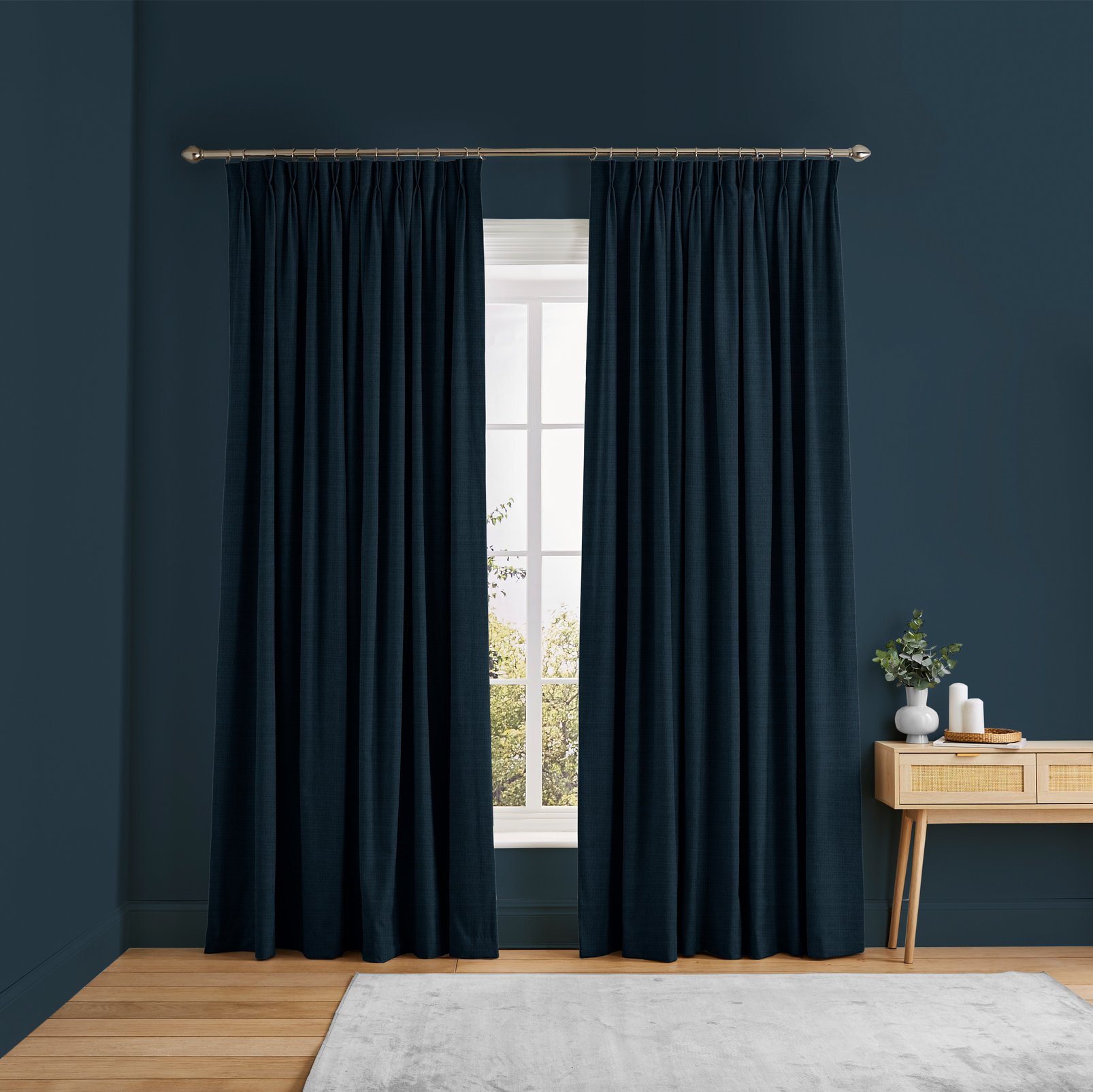 Wallace Midnight Curtains in a Roomset