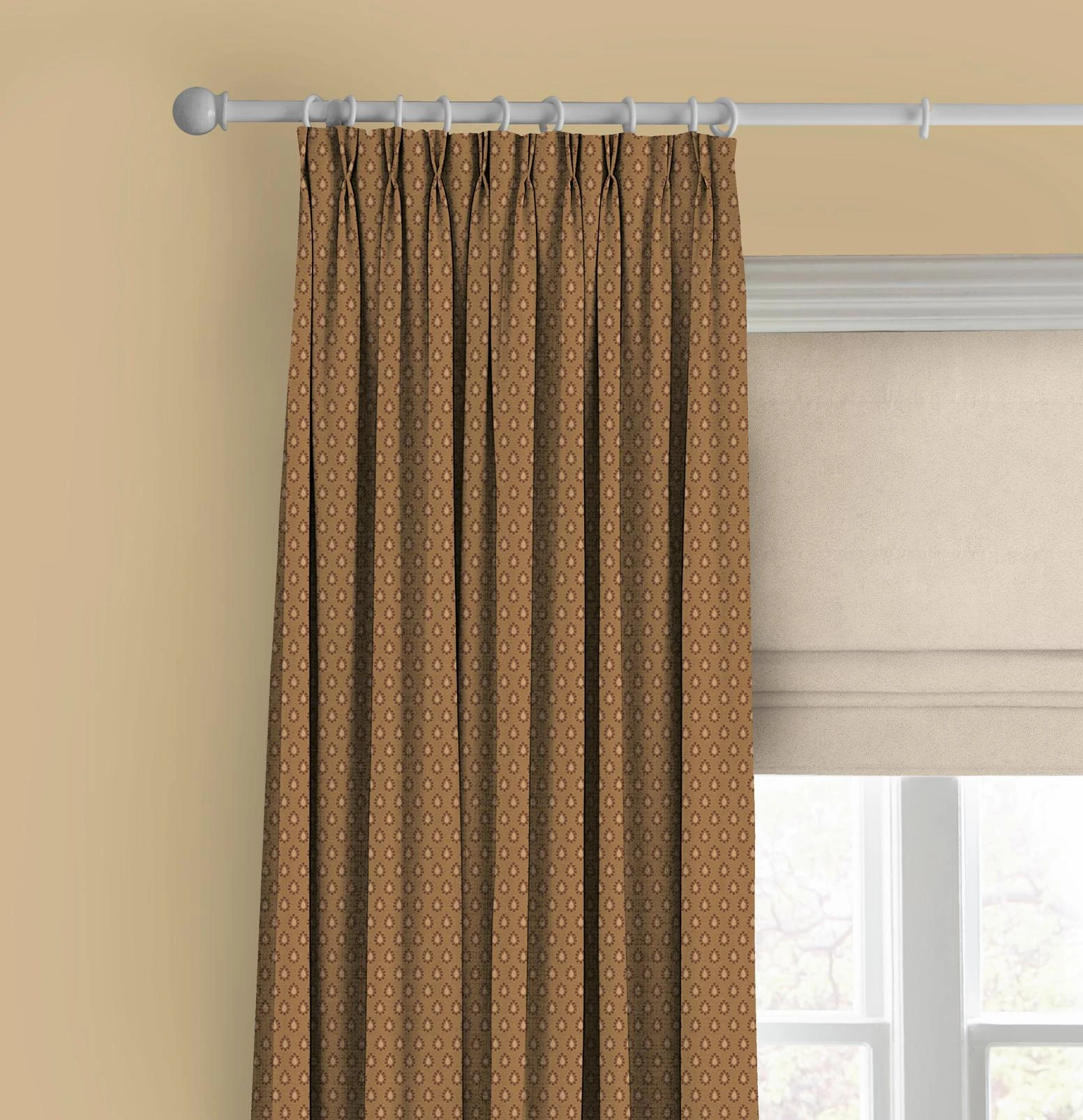 Dobby Ochre Curtain - 147029cur_CAMEO_DOBBY_OCHRE_116171rom_OPULENCECREAM_SAND.jpg
