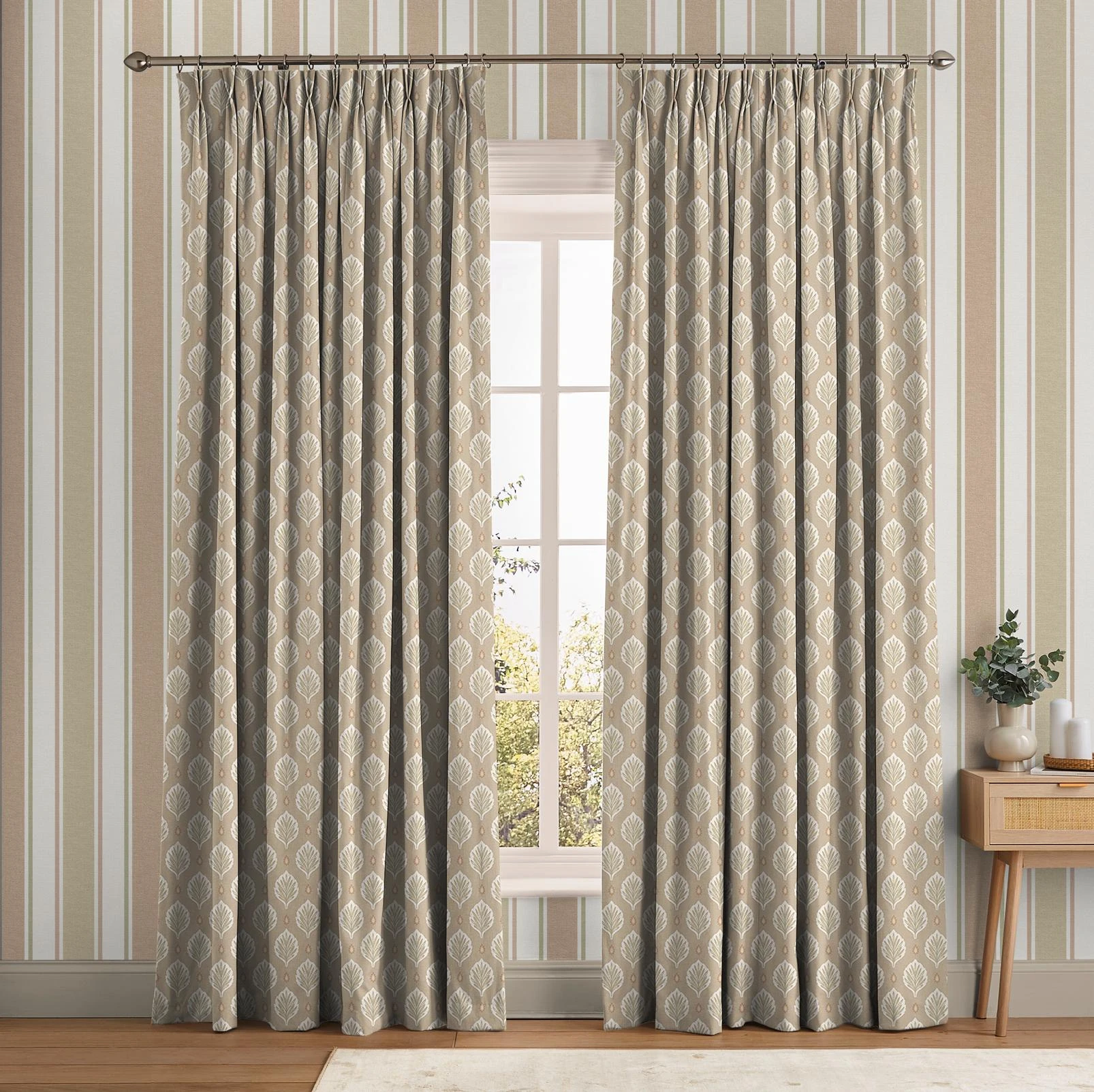 Alder Natural Curtain - 147032cur_ROOMSET_ALDER_NATURAL_146389_FOUNDRYSTRIPEBLUSH_TAUPE.jpg