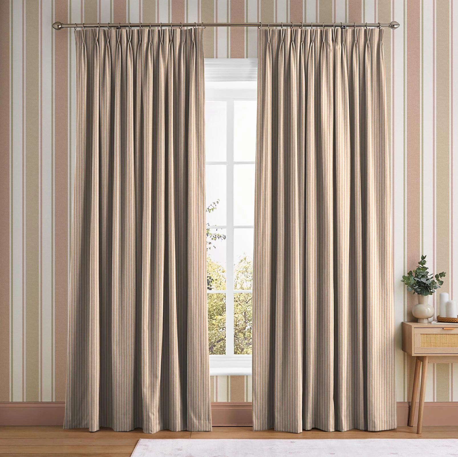 Elara Stripe Dusky Pink Curtain - 147881cur_CAMEO_Elara_Stripe_DuskyPink_146389_Foundry_Stripe_Blush_Rose_Earth.jpg