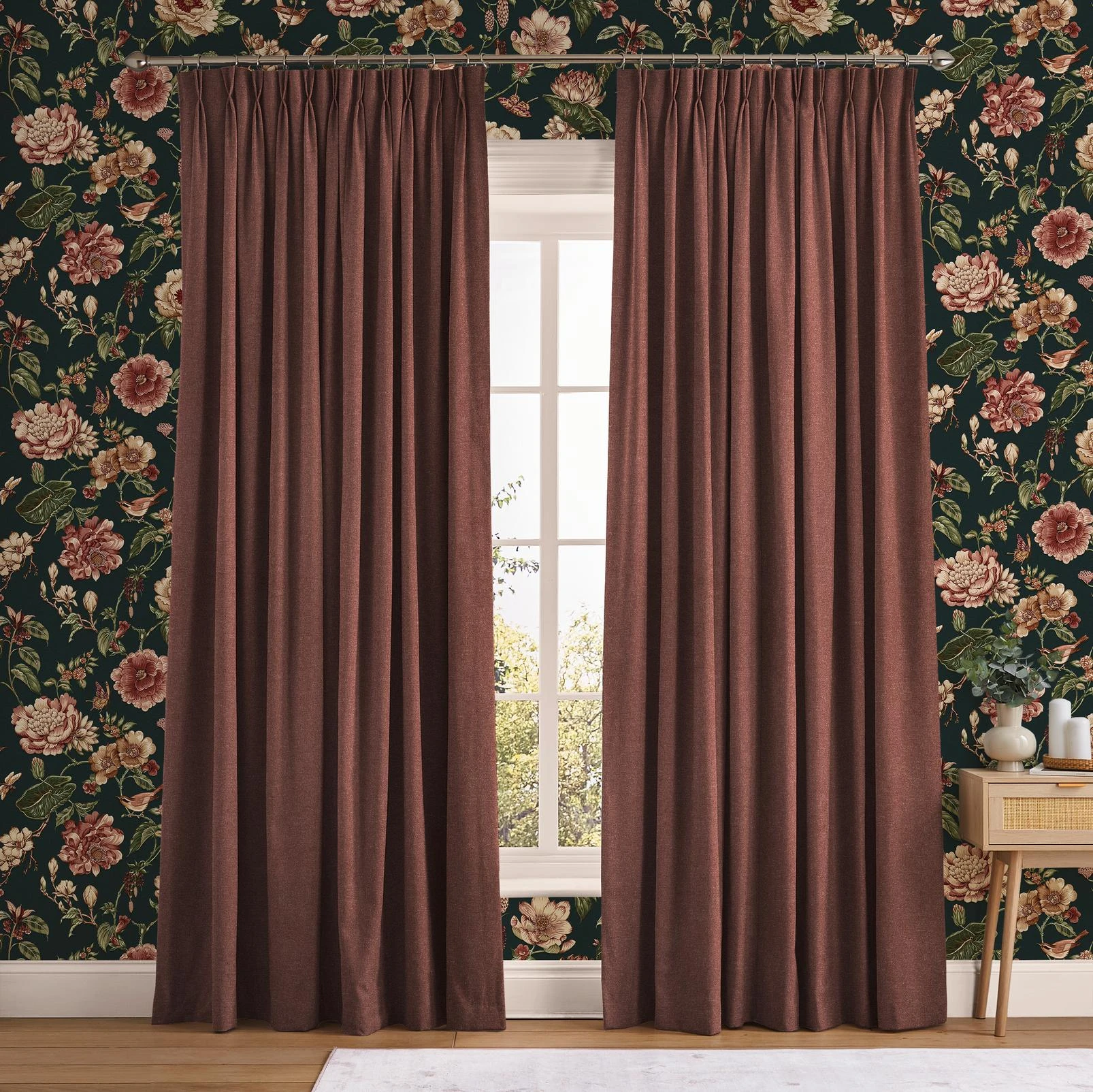 Ardyn Mulberry Curtain - 147895cur_ROOMSET_Ardyn_Mulberry_Pebble_146397_Roselle_Grove_Petrol.jpg