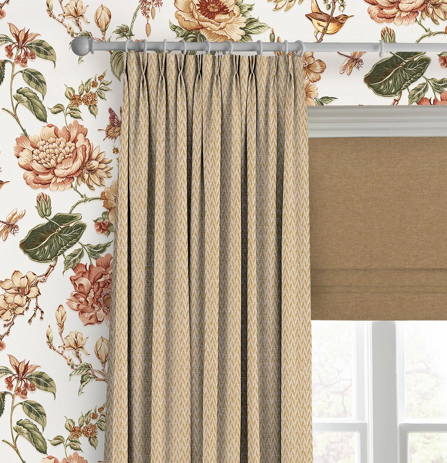 Vale Sunflower Curtain - 147893cur_CAMEO_Vale_Sunflower_146400_Roselle_Grove_Blush_140147rom_Anqa_Maize.jpg
