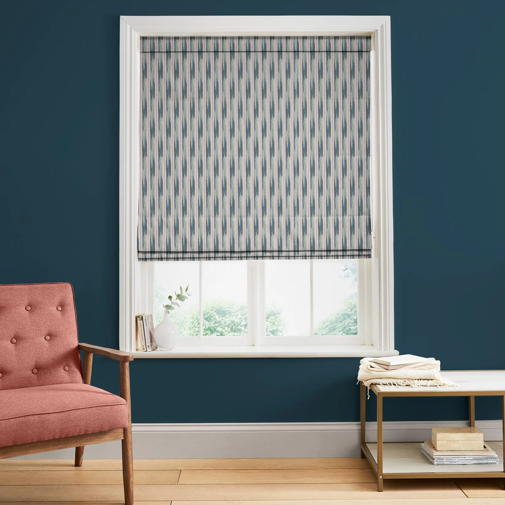 Forge Stripe Blue Roman Blind - 147056rom_ROOMSET_FORGE_STRIPE_BLUE_AQUEOUS_PEBBLE.jpg