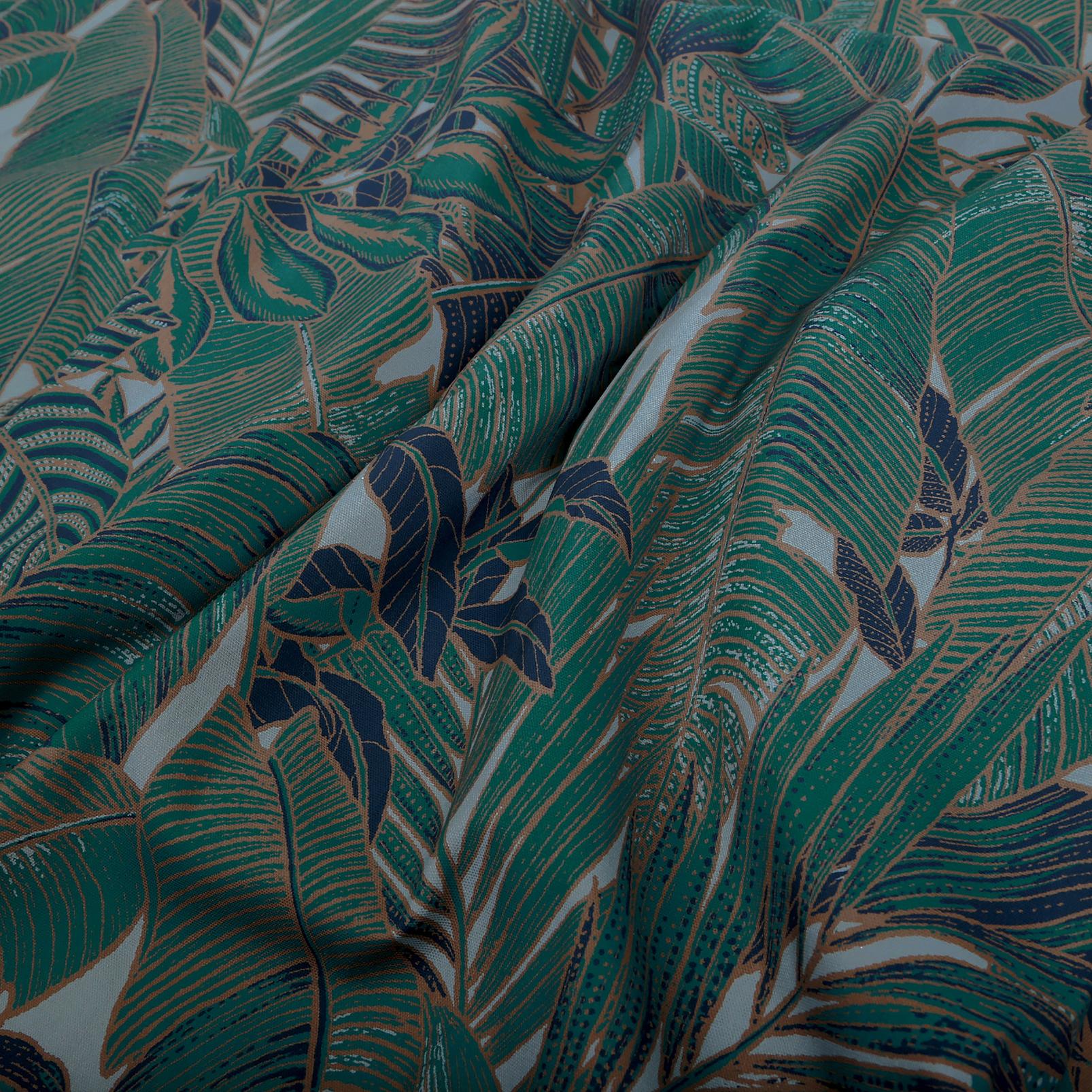 Paradys Green Curtains fabric close up image