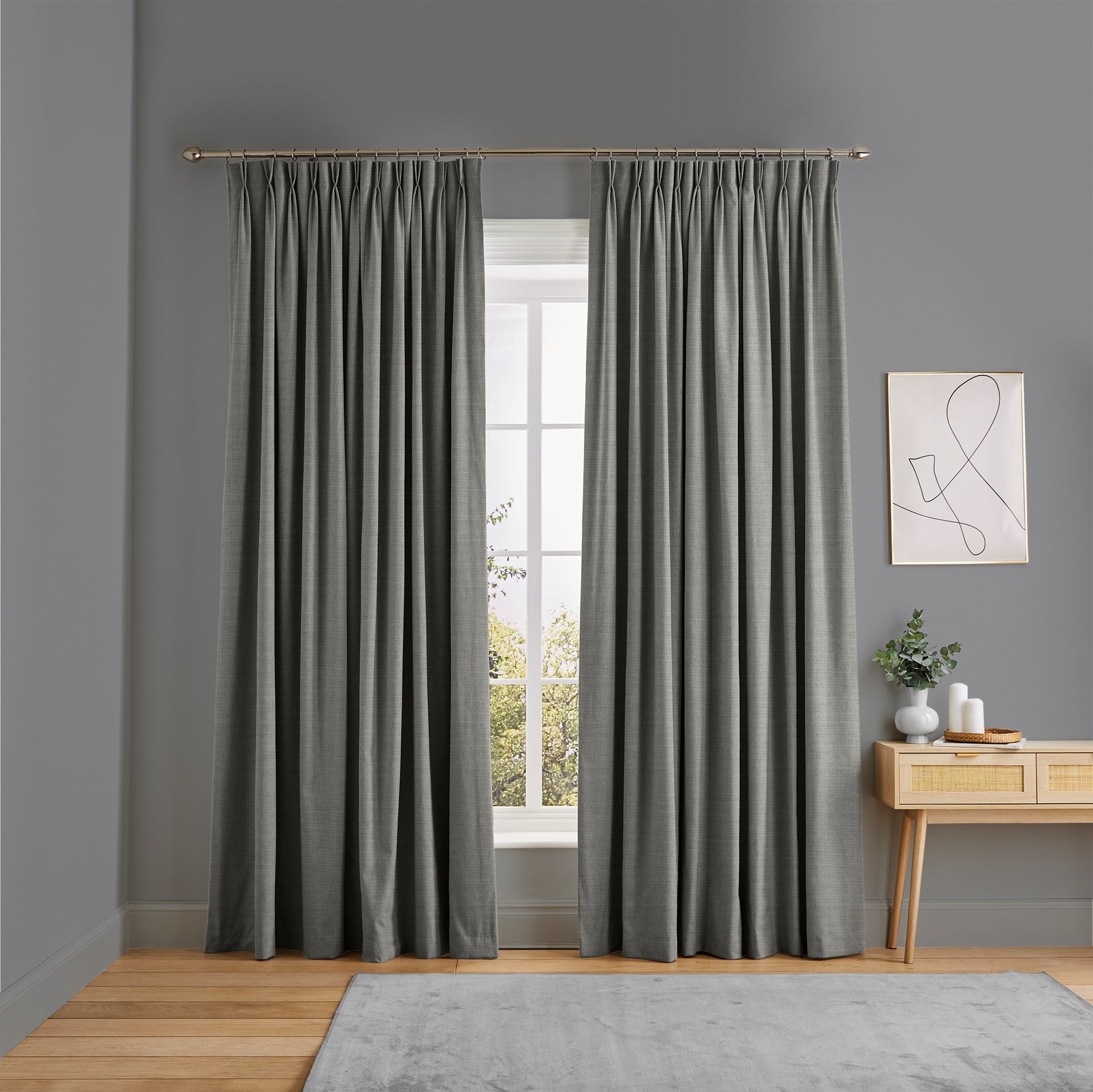 Wallace Platinum Curtains in a Roomset