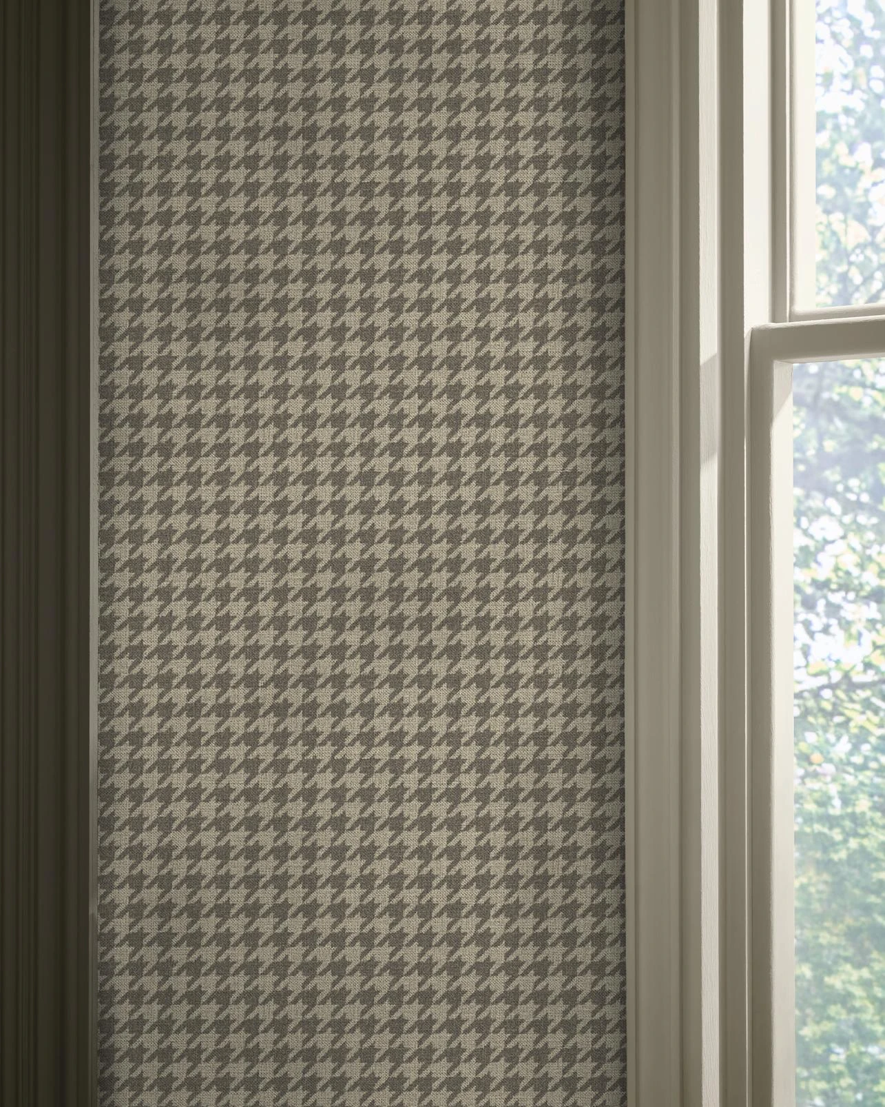 Stirling Tweed Warm Charcoal Wallpaper by Nate Berkus - 147973_ROOMSET_01_StirlingTweedWarmCharcoal_OliveForest_SoftCashmere.jpg