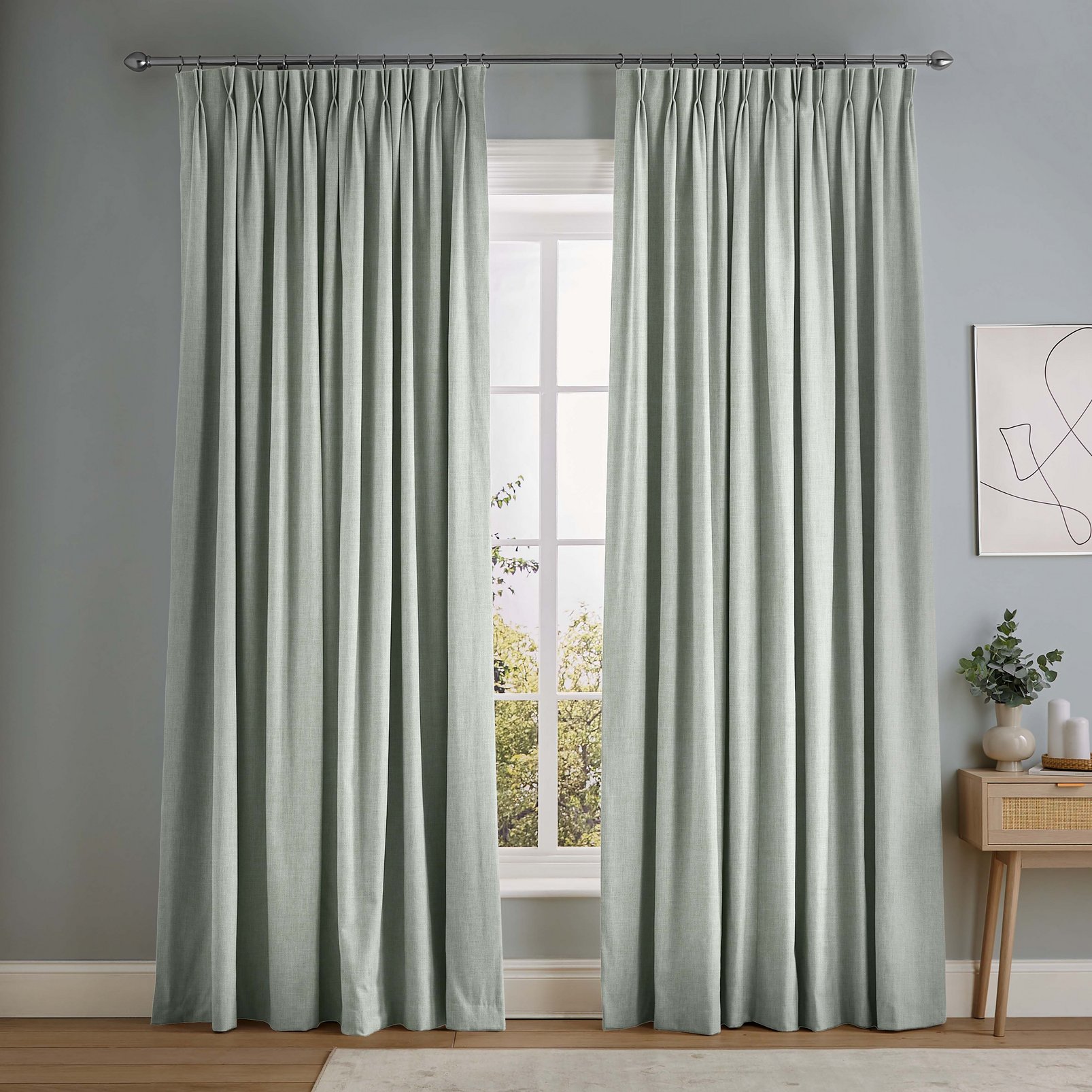 Campanile Cool Grey Curtains in a Roomset