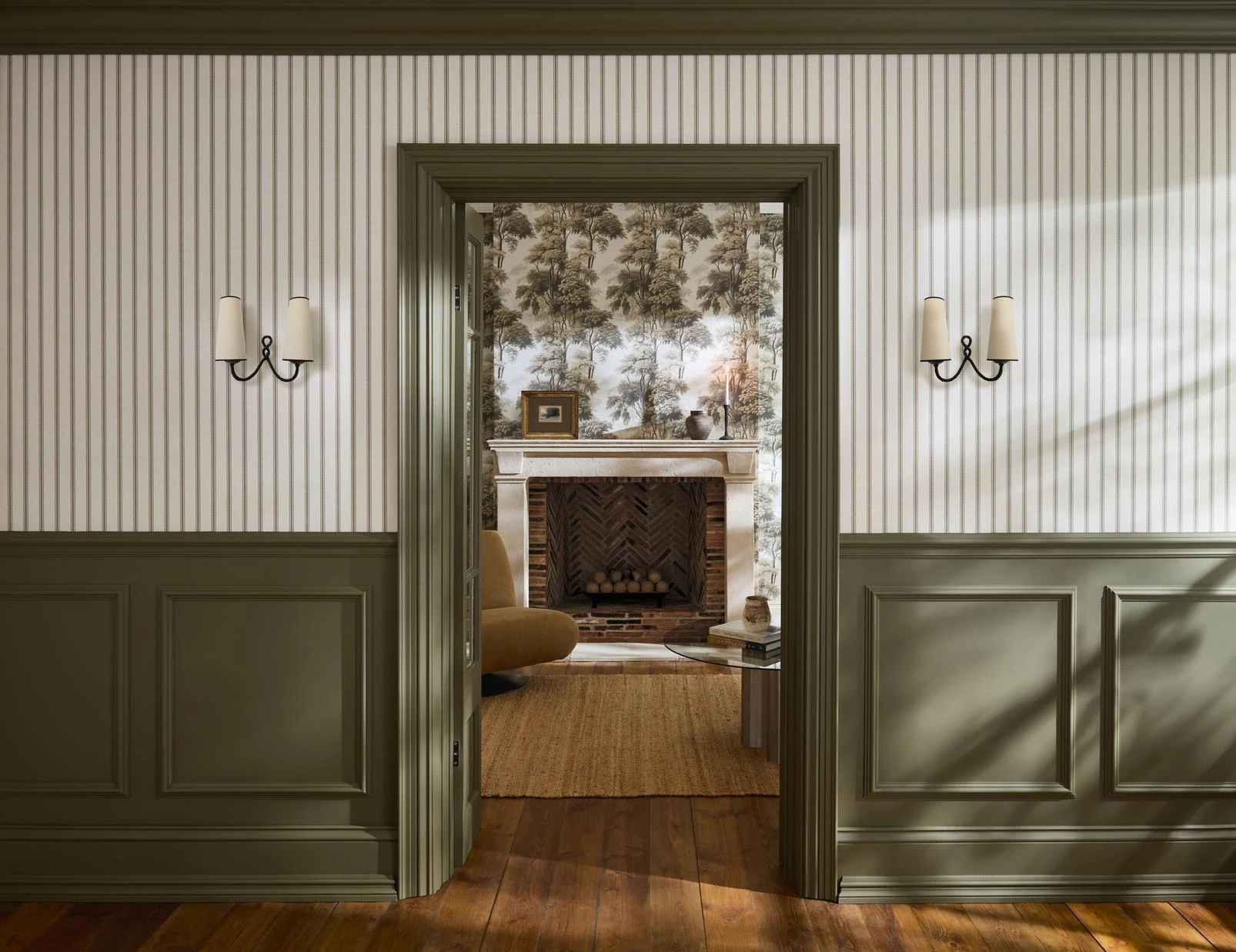 Sunday Stripe Olive Wallpaper by Nate Berkus - 147968_ROOMSET_01_SundayStripeOlive_147957_ElmsleyOlive_150254_OliveForest.jpg