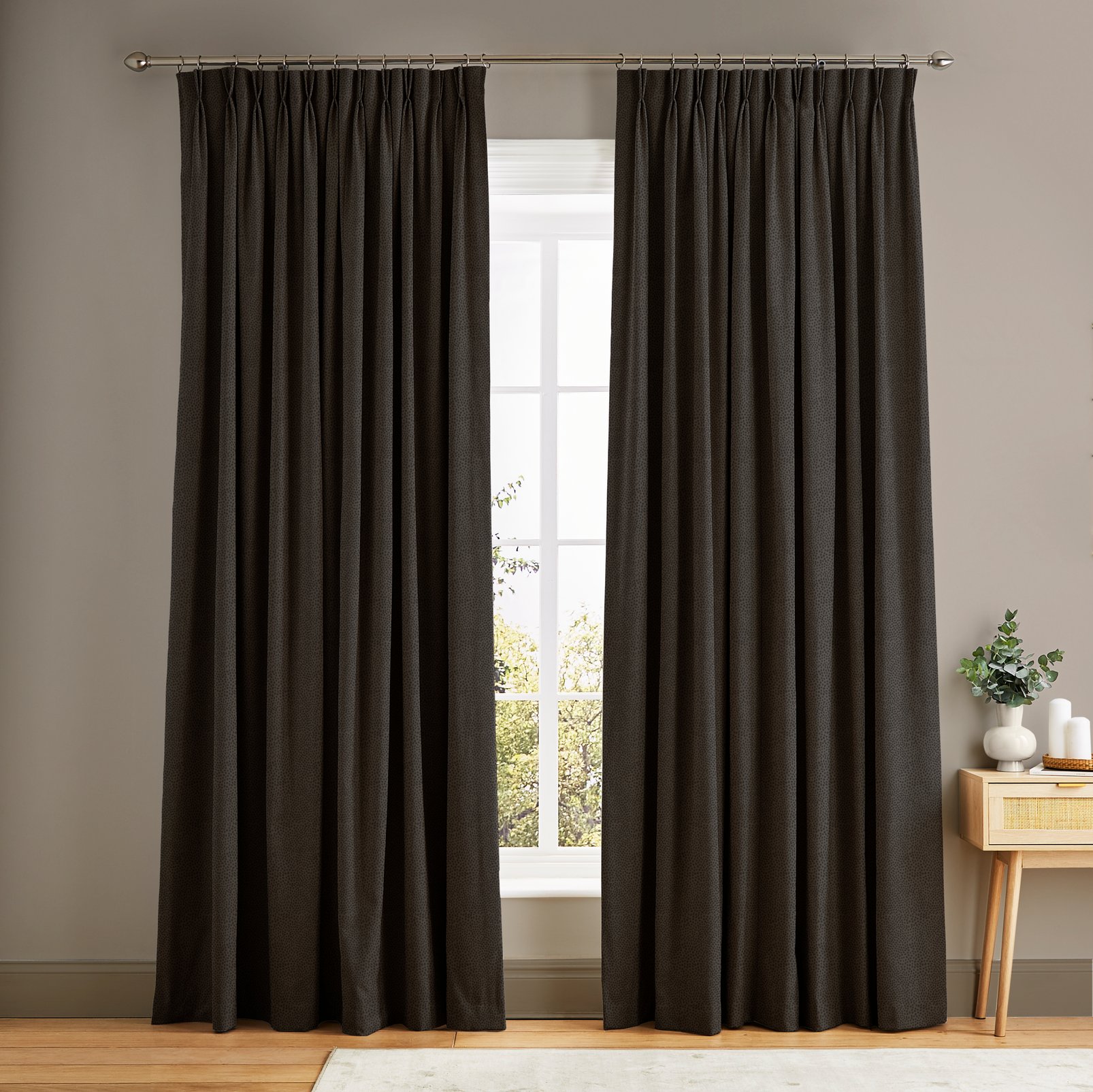 Dapple Brown Curtains in a Roomset