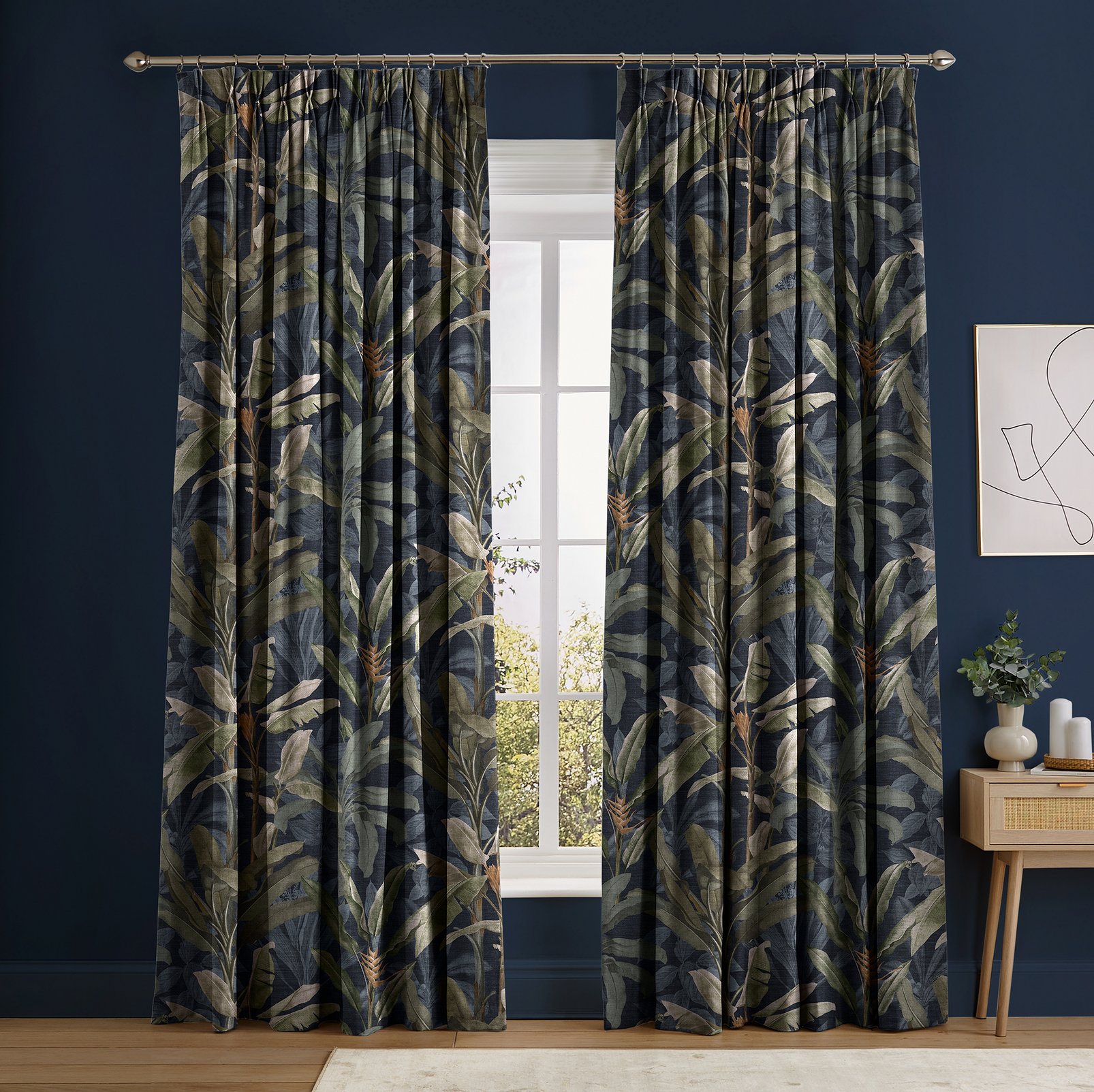 Borneo Midnight Curtains in a Roomset