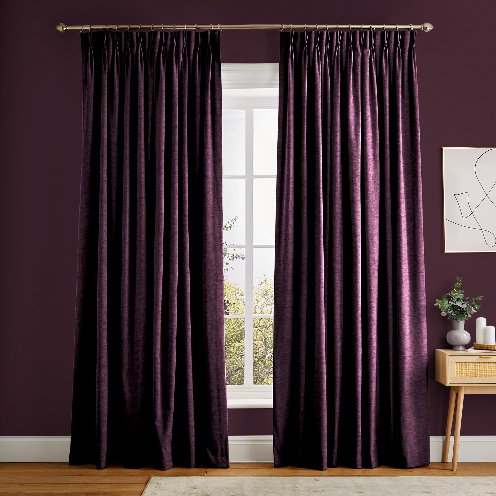 Ethereal Amethyst Curtains in a Roomset