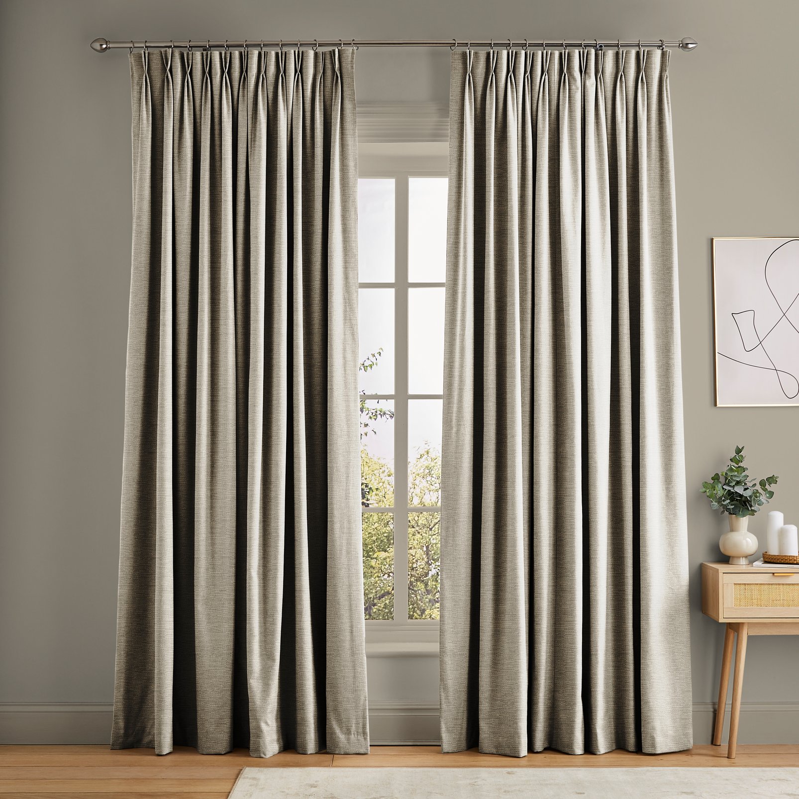 Ethereal Soft Gold Curtains in a Roomset