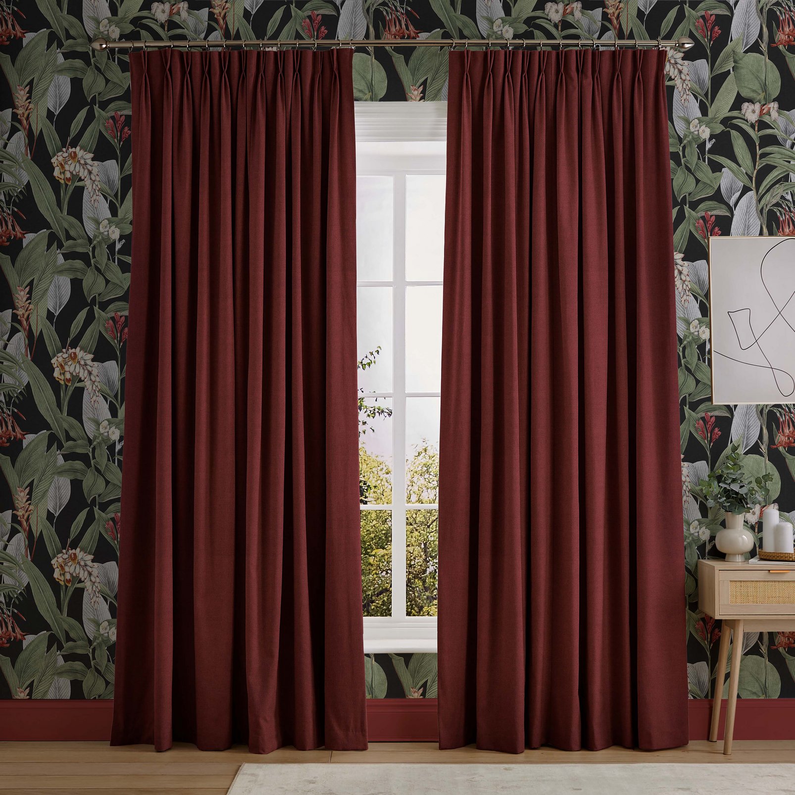 Linum Ruby Curtains in a Roomset