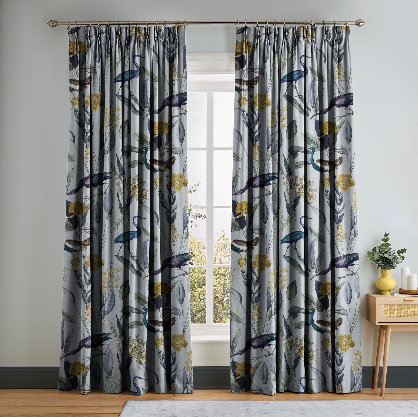 Glasshouse Soft Grey Curtains in a Roomset