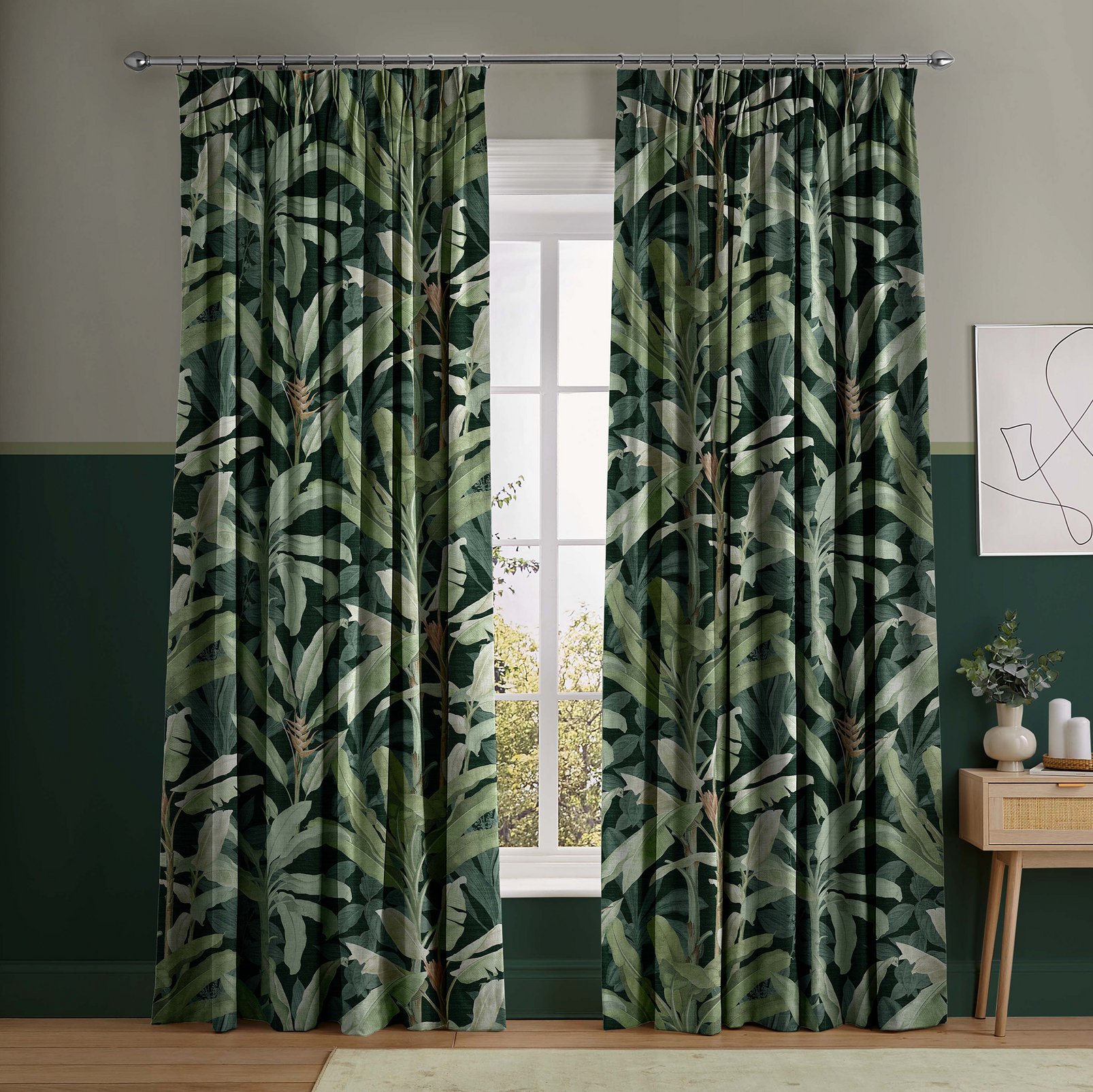 Borneo Emerald Curtains in a Roomset