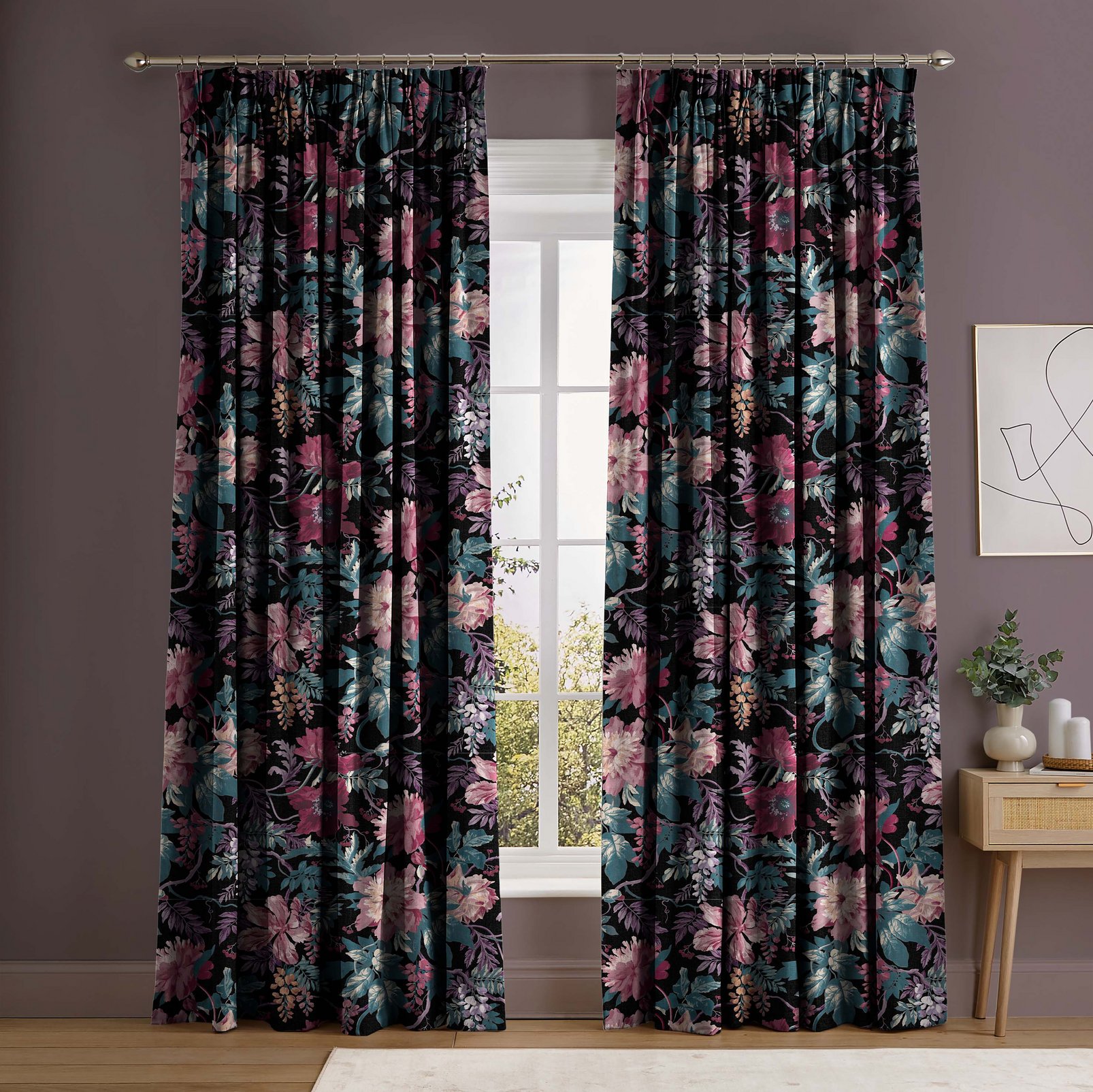 Florenzia Nightshade Curtains in a Roomset