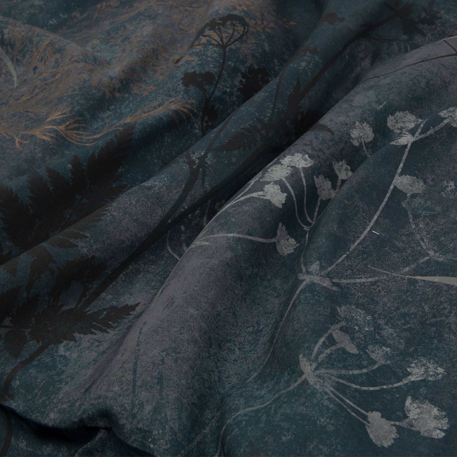 Restore Midnight Curtains fabric close up image