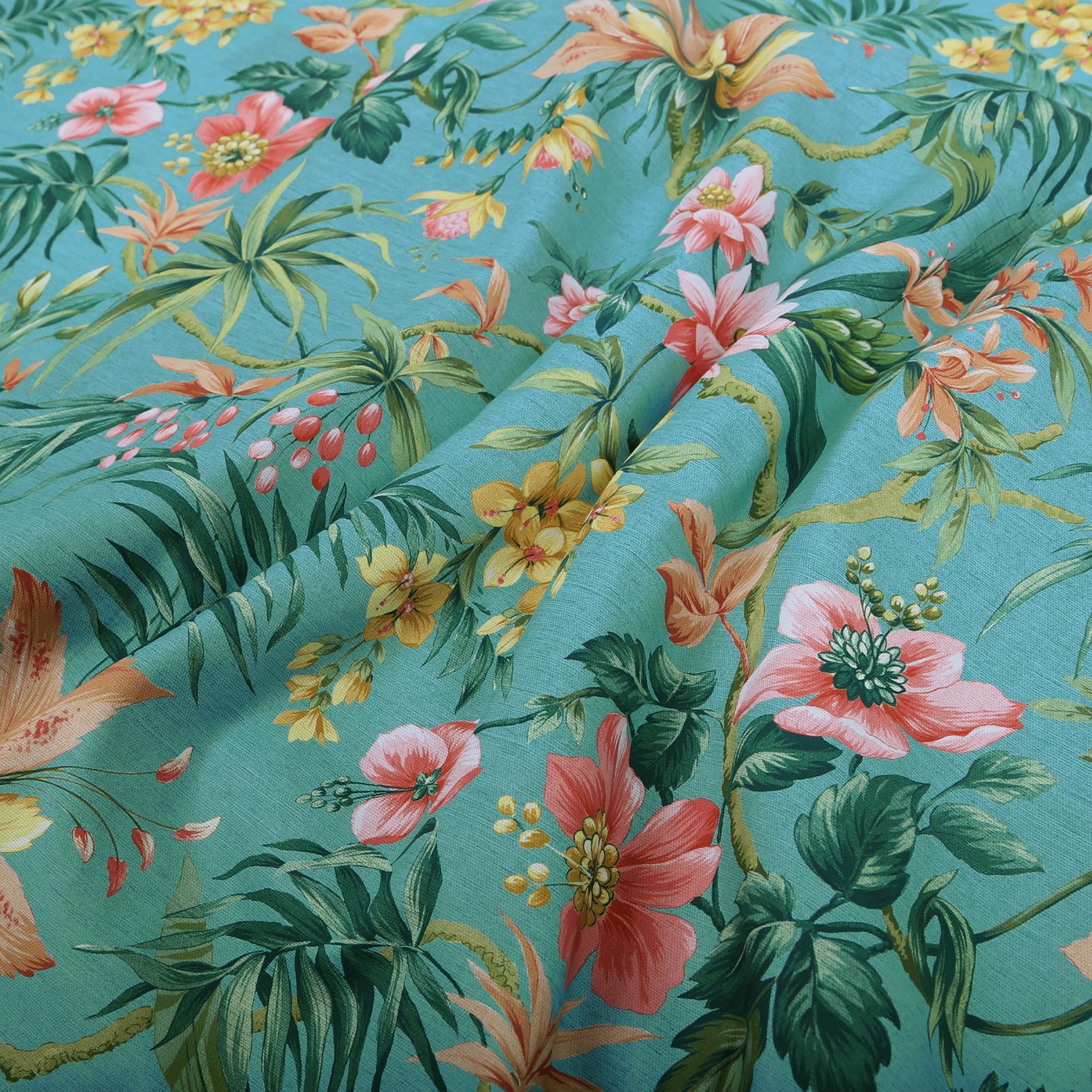 Tesronto Blue Curtains fabric close up image