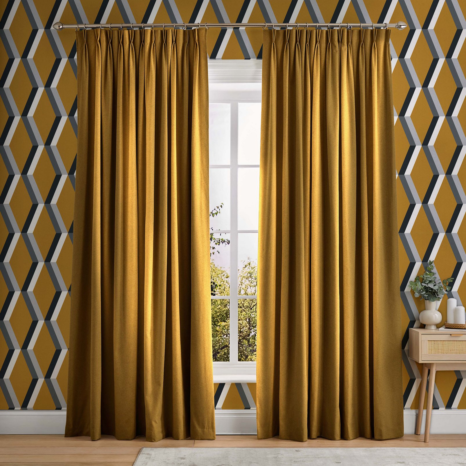 Opulence Amber Curtains in a Roomset