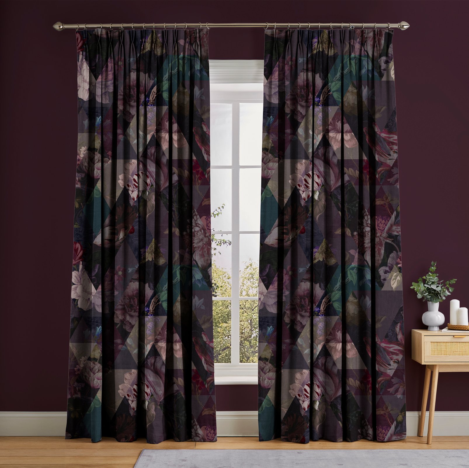 Timepiece Amethyst Curtains in a Roomset