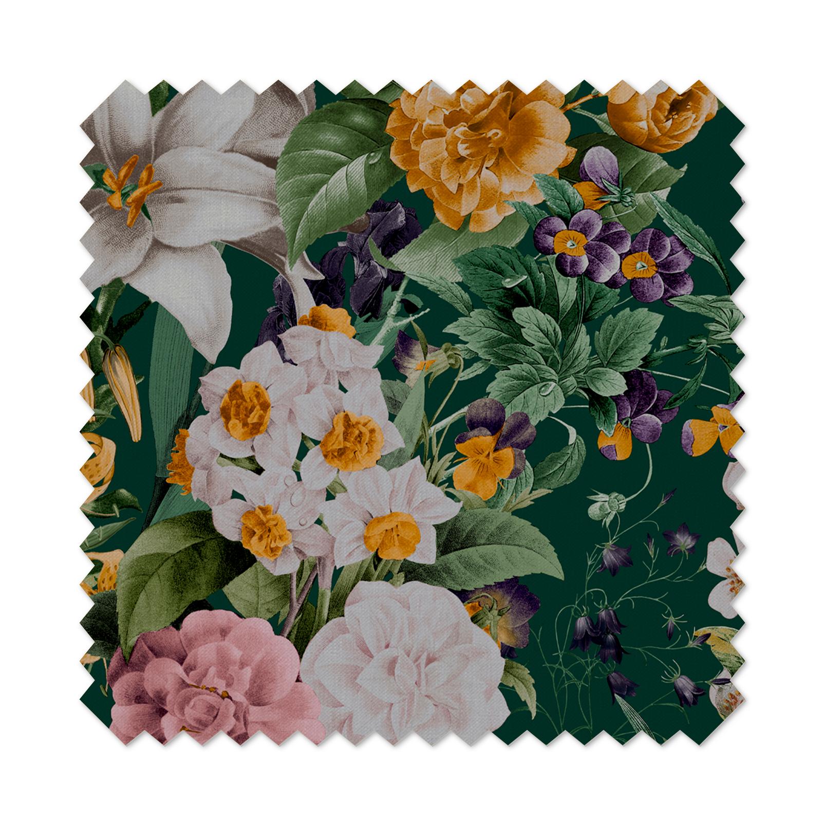 Glasshouse Flora Emerald Curtains close up image