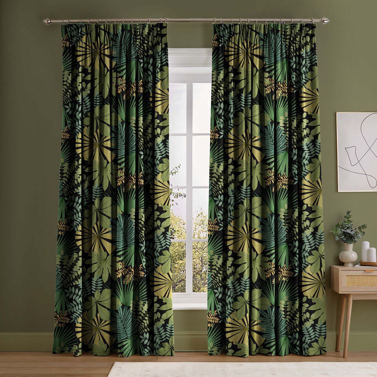 Bohemia Black Curtains in a Roomset