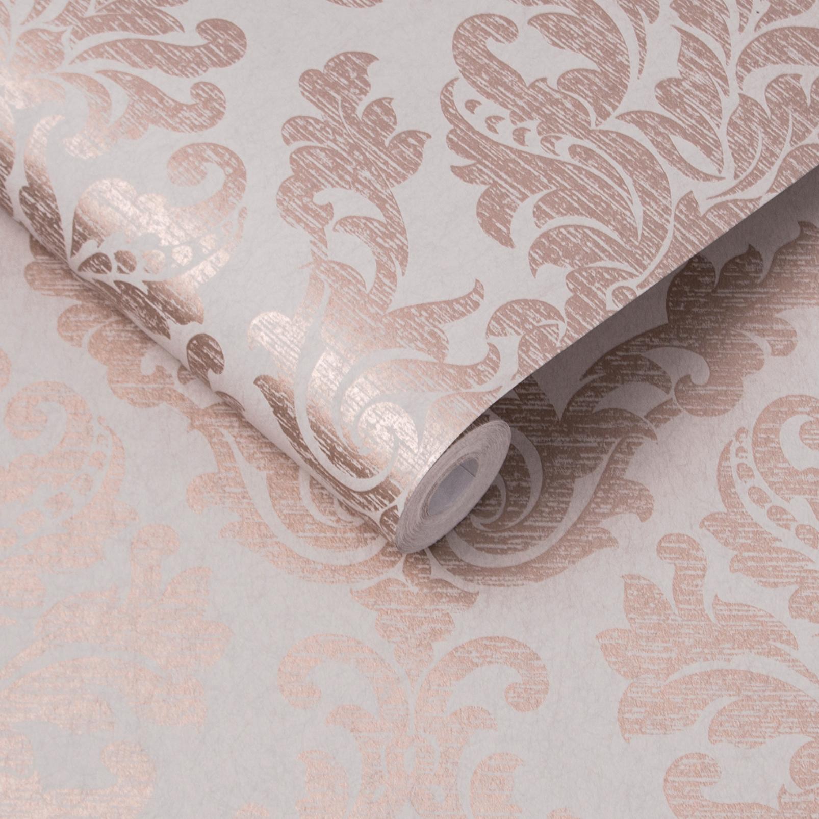 Antique Taupe & Rose Gold Wallpaper - 105451_ROLLSHOT_ANTIQUE TAUPE_02.jpg
