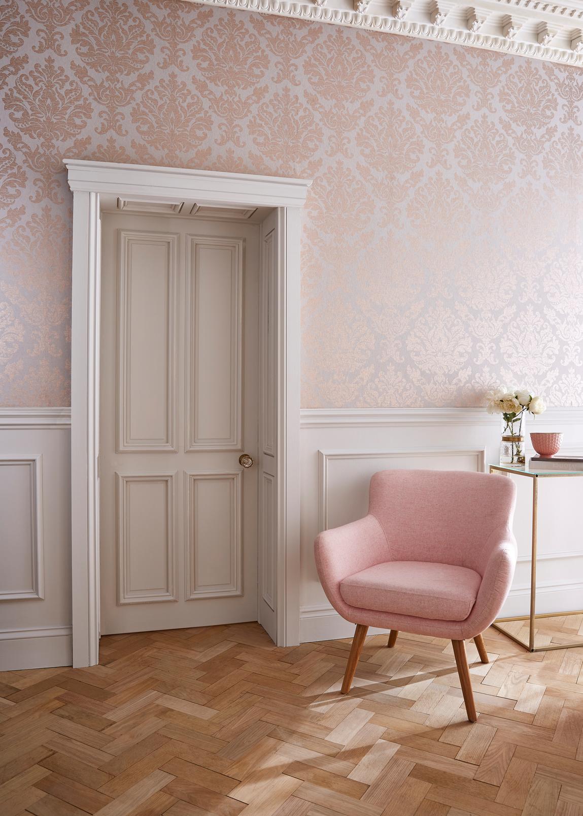 Antique Taupe & Rose Gold Wallpaper - 105451_ROOMSET_01.jpg