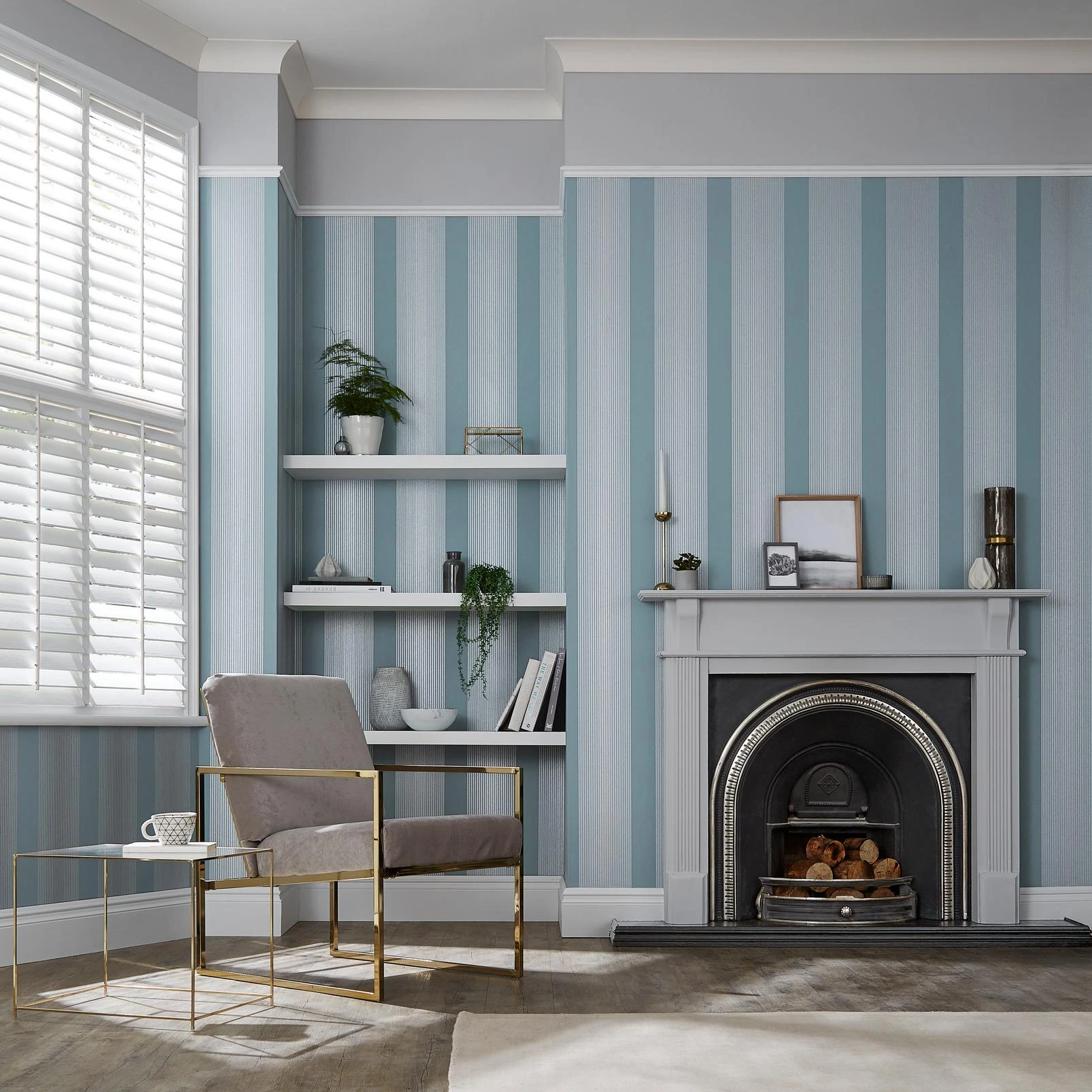 Lagom Stripe Deep Sky Wallpaper - 106764_ROOMSET_01.jpg