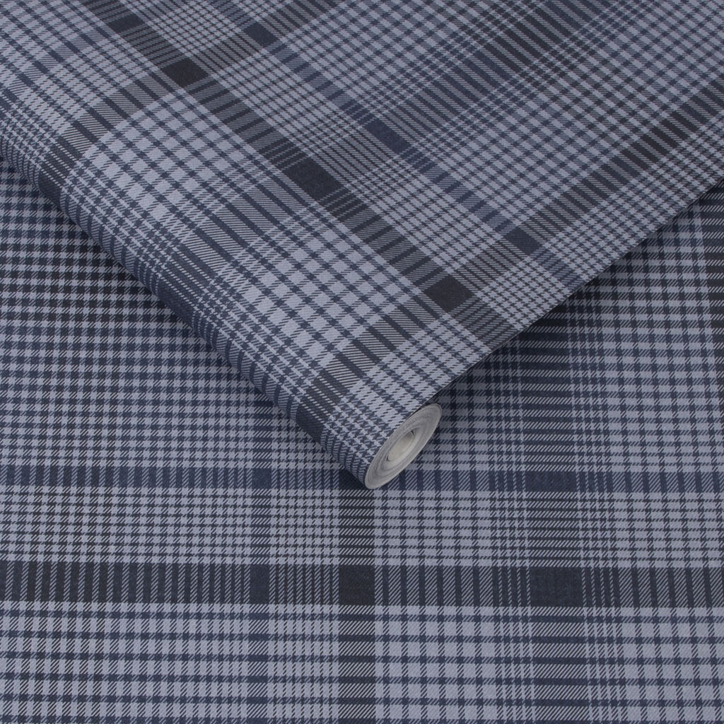Heritage Plaid Blue Wallpaper