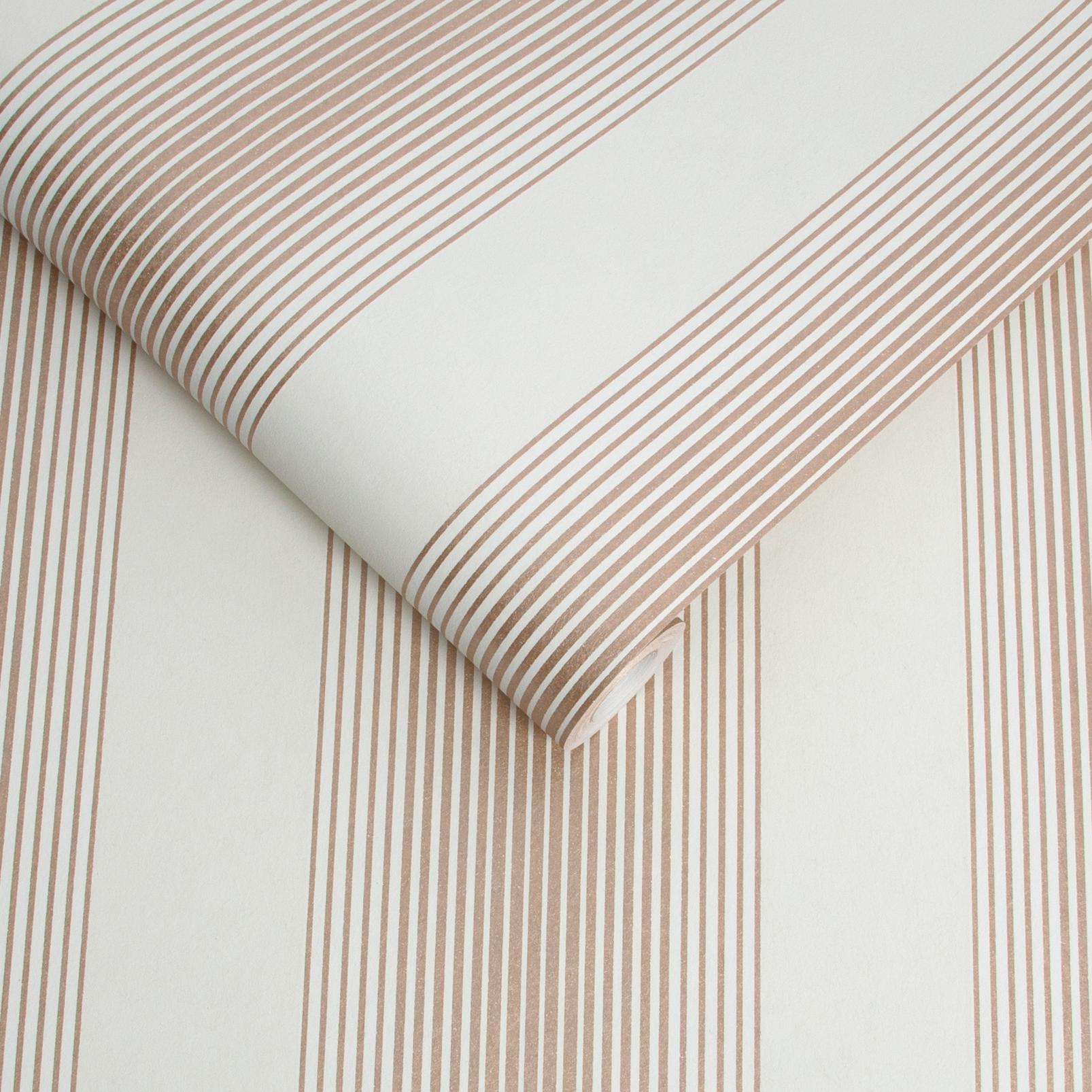 Lagom Stripe White & Rose Gold Wallpaper - 106768_ROLLSHOT_LAGOM STRIPE WHITE ROSE GOLD_02.jpg