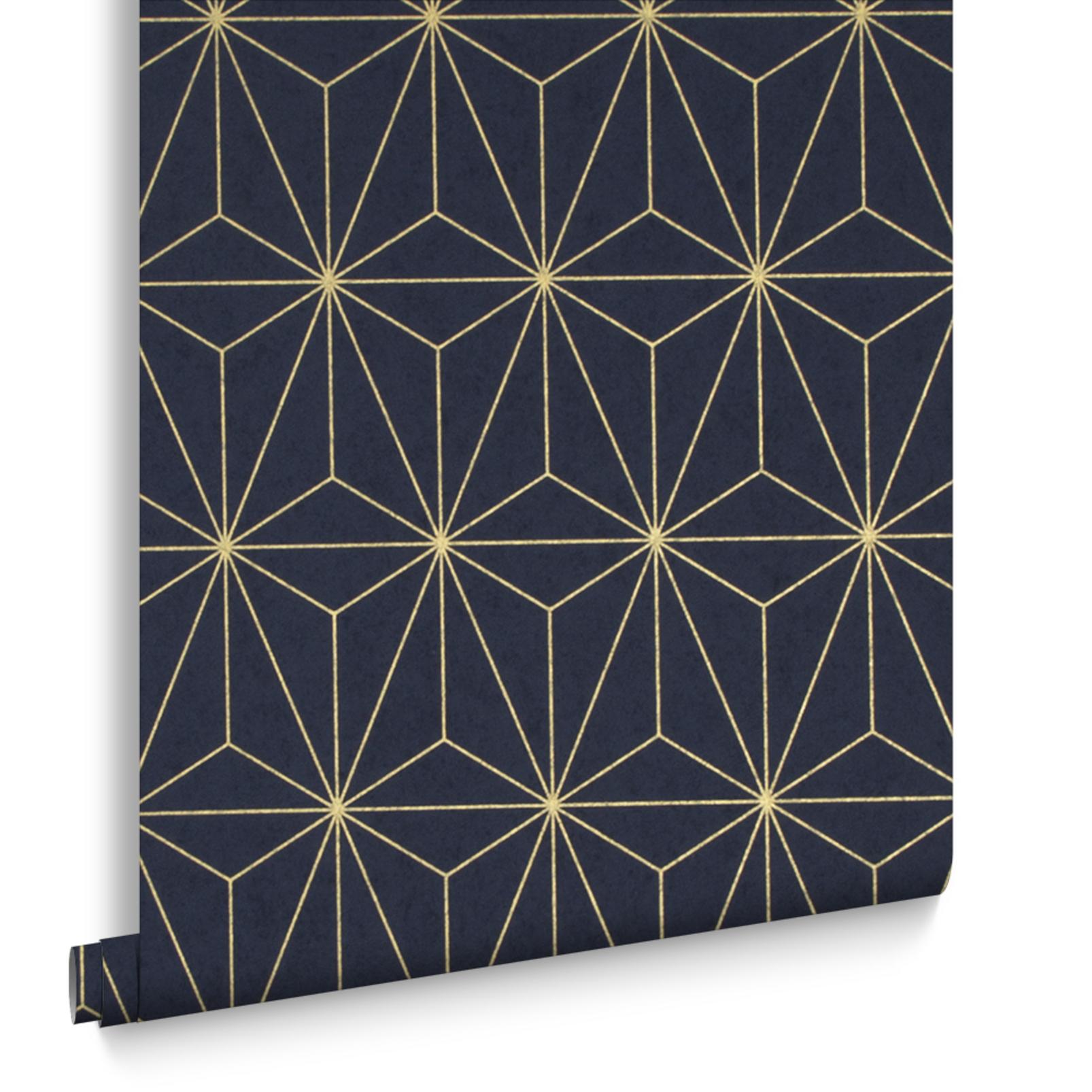 Prism Navy & Gold Wallpaper - 104742_DIGITAL ROLL_PRISM NAVY_01.jpg