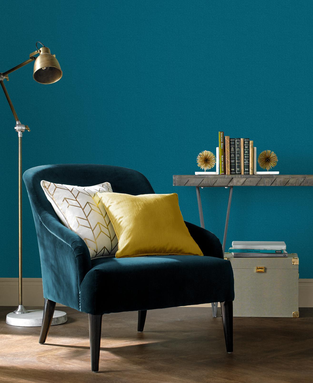 Jewel Teal Plain Wallpaper - 107626_ROOMSET_01.jpg