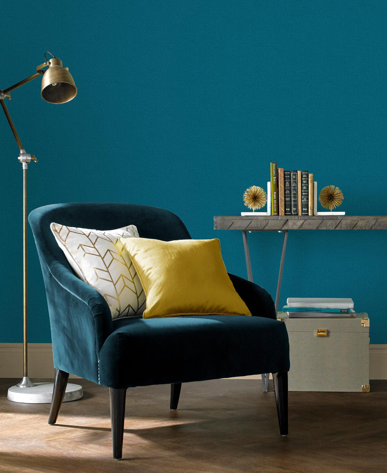 Jewel Teal Plain Wallpaper - 107626_ROOMSET_01.jpg