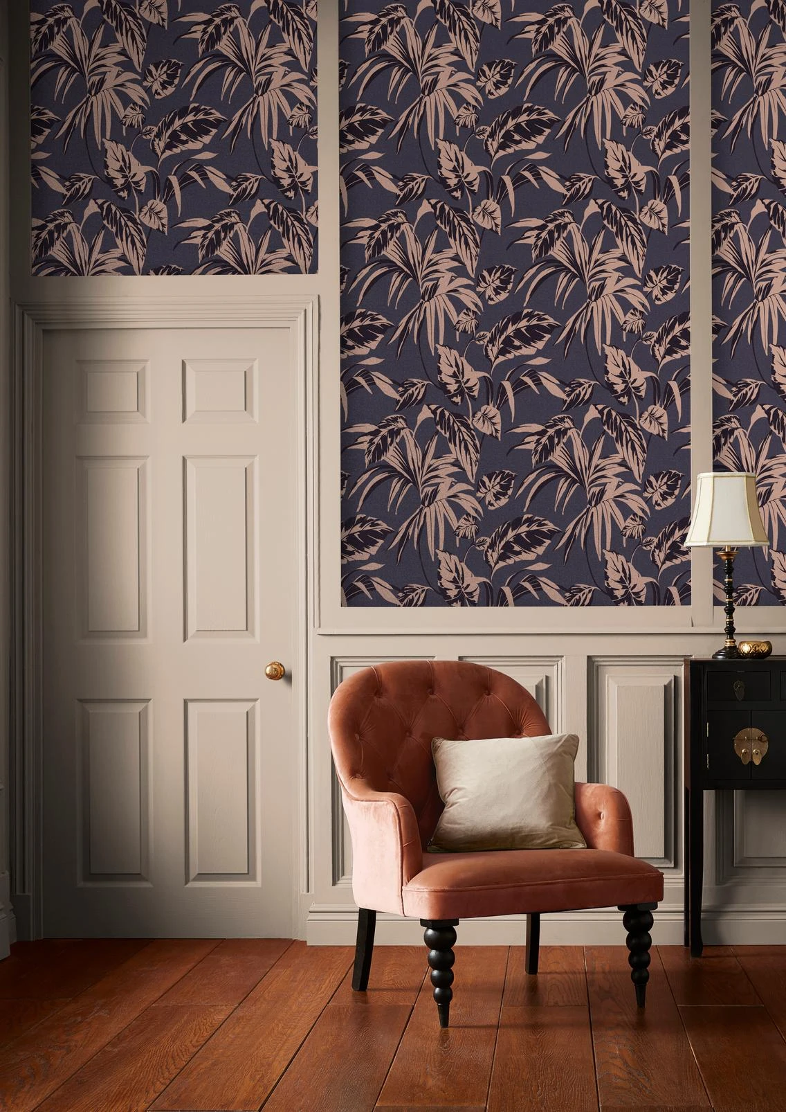 Palma Soft Gold and Notte Wallpaper - 107609_ROOMSET_01.jpg