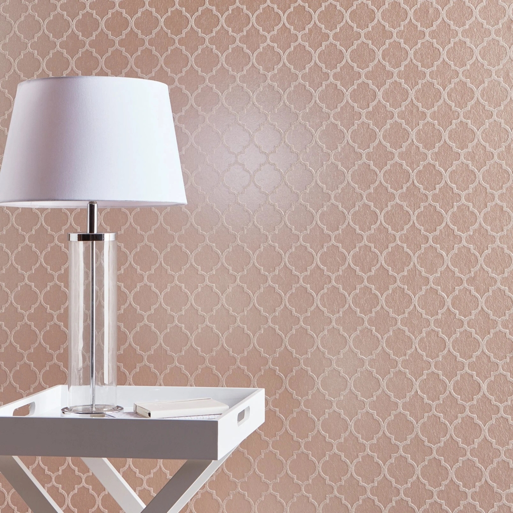 Trelliage Bead Rose Gold Wallpaper - 105127_ROOMSET_TRELLIAGE BEAD ROSE GOLD_01.jpg