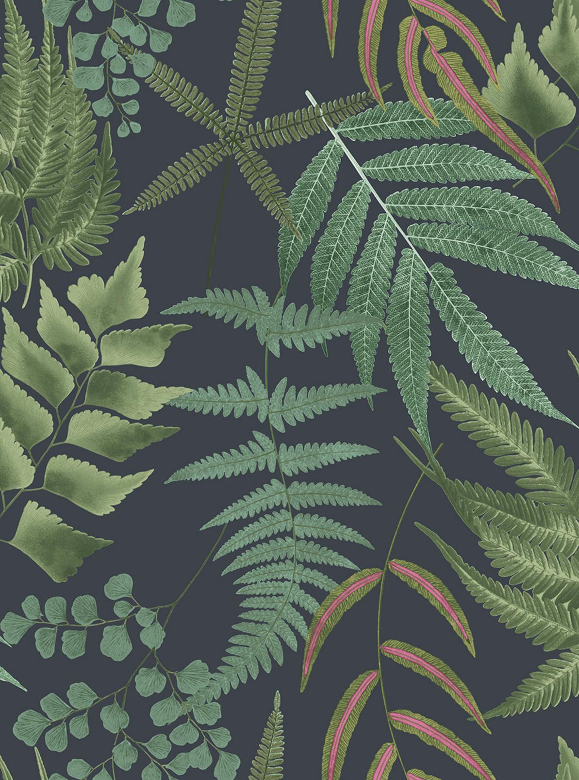 Midsummer Fern Navy Wallpaper - 107881_TILE_MIDSUMMER FERN NAVY_01.jpg