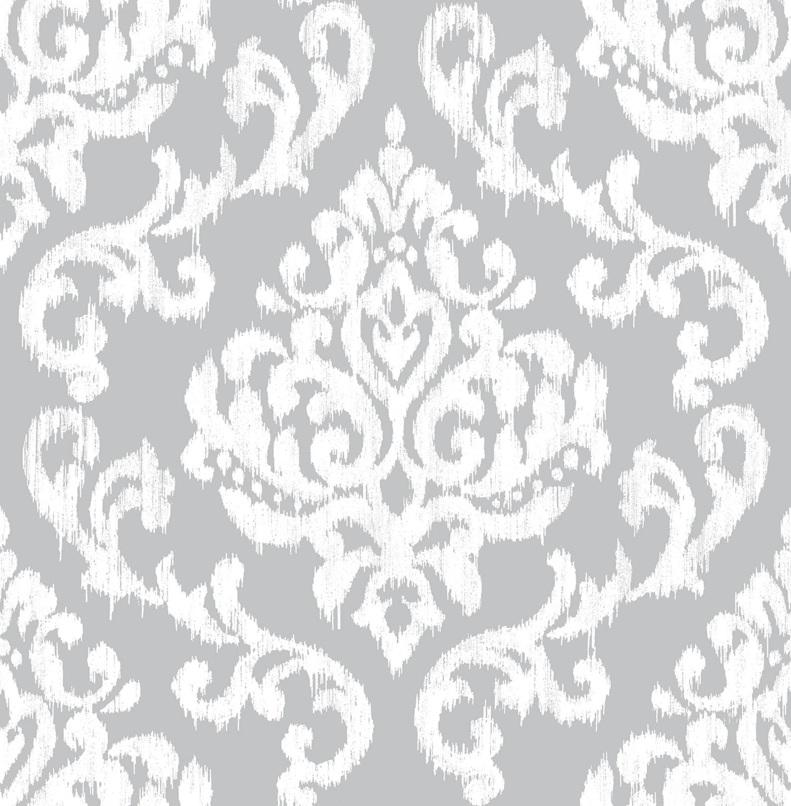 Indian Ink Damask Grey Mist Wallpaper - 103928_TILE_IKAT DAMASK GREY MIST_01.jpg