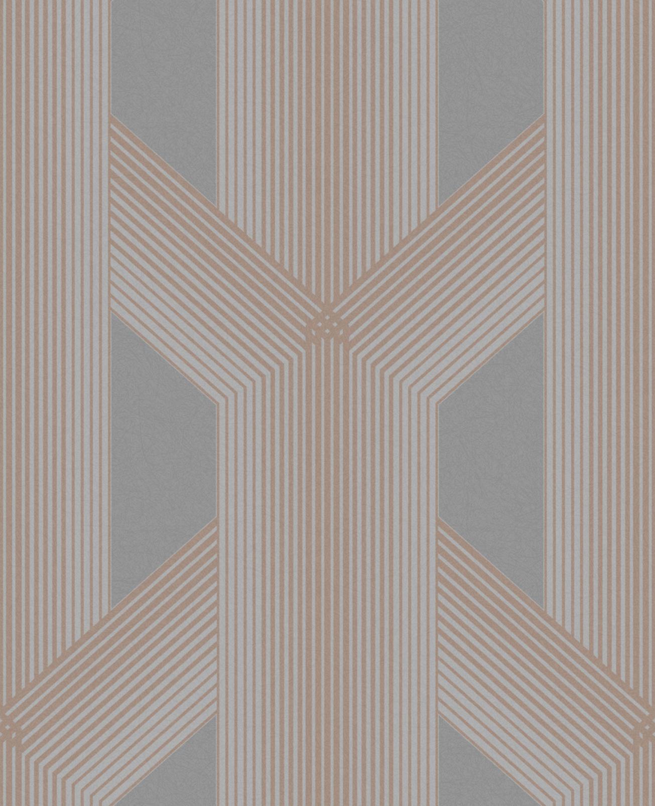 Lagom Geo Grey & Rose Gold Wallpaper - 106761_TILE_LAGOM GREY ROSE GOLD_01.jpg