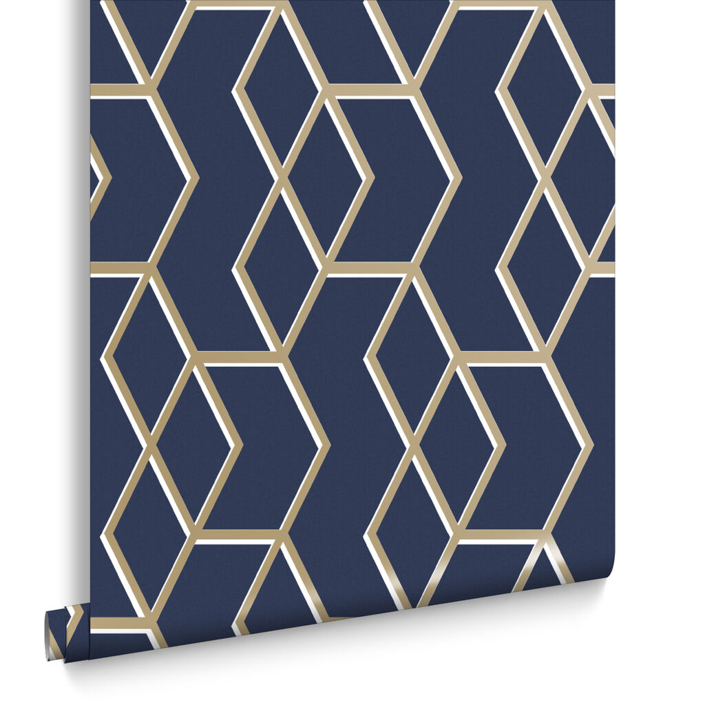 Archetype Navy & Gold Wallpaper