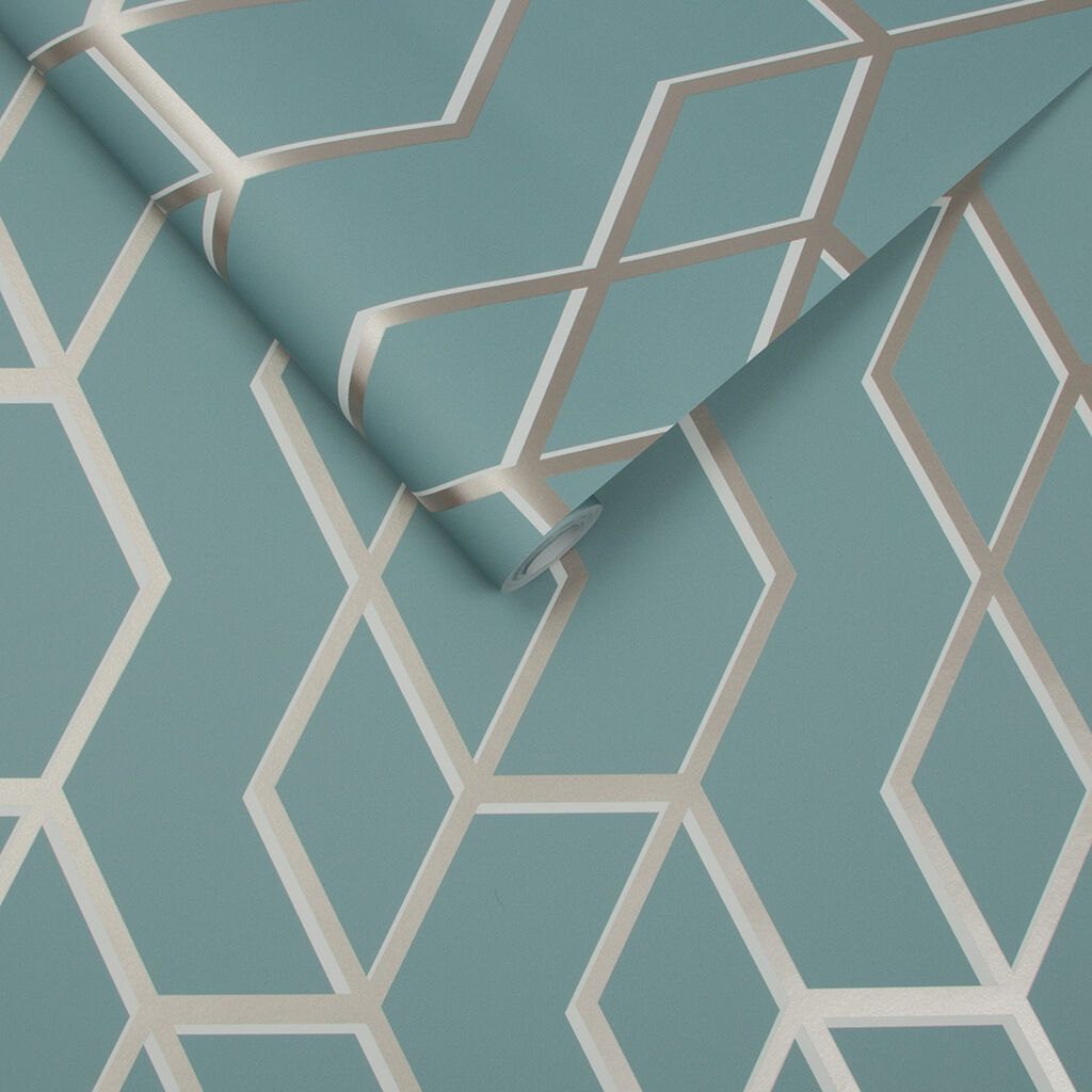 Archetype Mint & White Gold Wallpaper