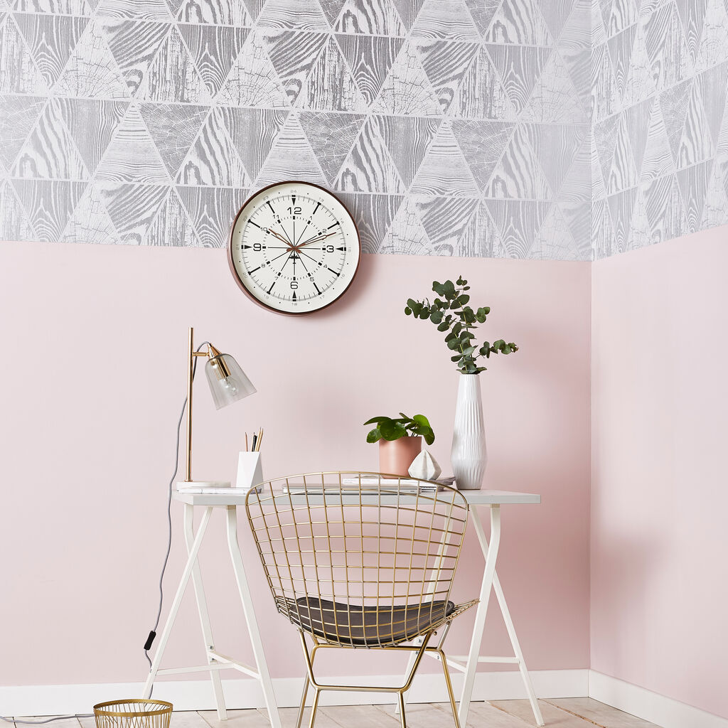 Geo Grain Silver Wallpaper