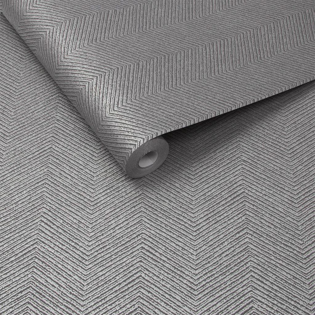 Chevron Texture Silver Wallpaper