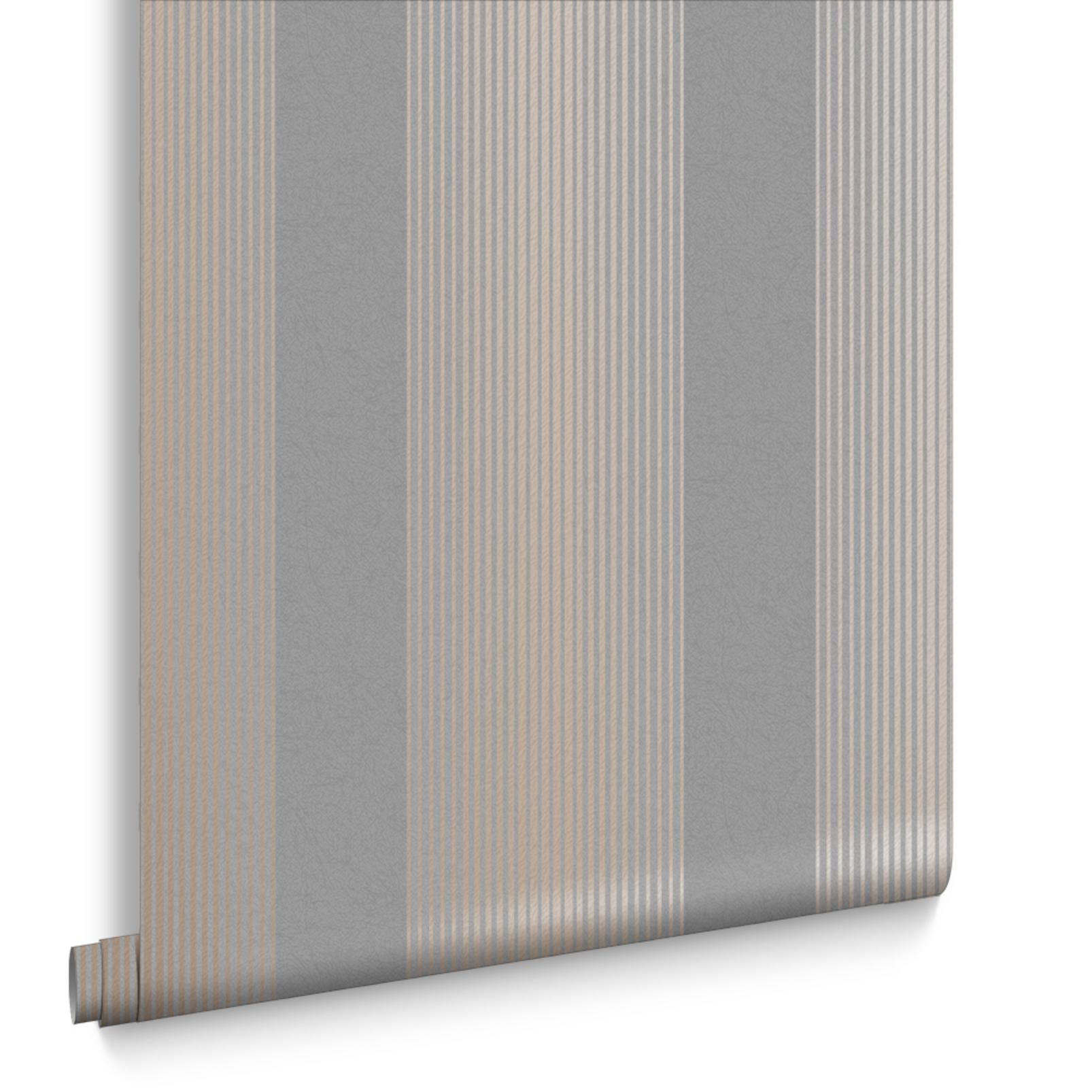 Lagom Stripe Grey & Rose Gold Wallpaper - 106766_DIGITAL ROLL_LAGOM STRIPE GREY ROSE GOLD_01.jpg