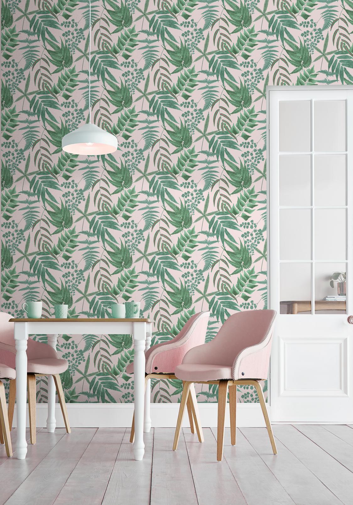 Midsummer Fern Blush Wallpaper - 107878_ROOMSET_01.jpg