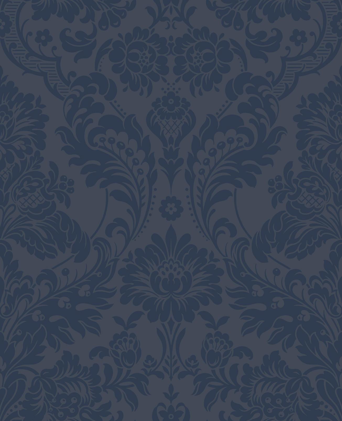 Gothic Damask Flock Cobalt Wallpaper - 104563_TILE_01.jpg
