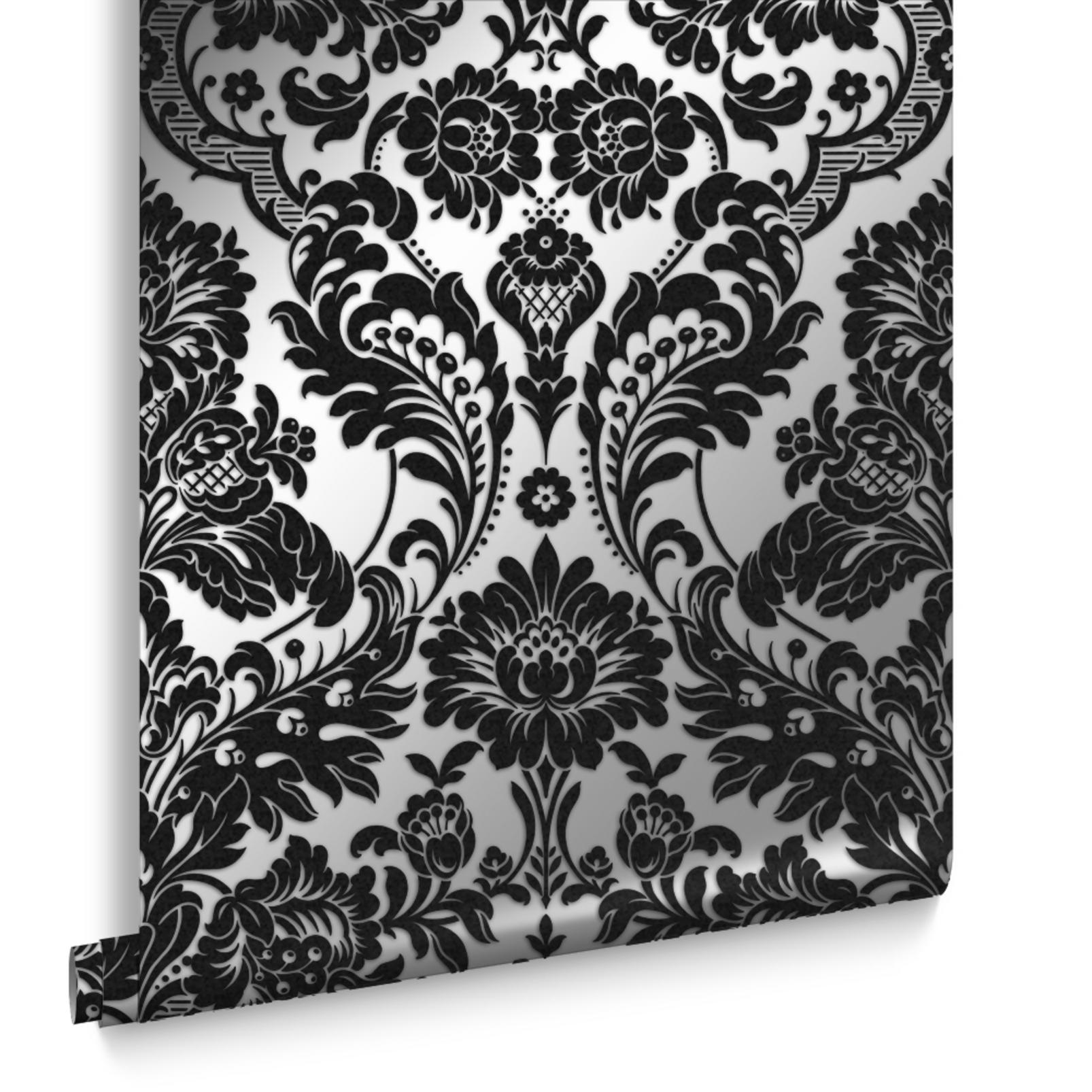 Gothic Damask Flock Black & Silver Wallpaper - 104562_DIGITAL ROLL_GOTHIC DAMASK FLOCK BLACKSILVER_01.jpg