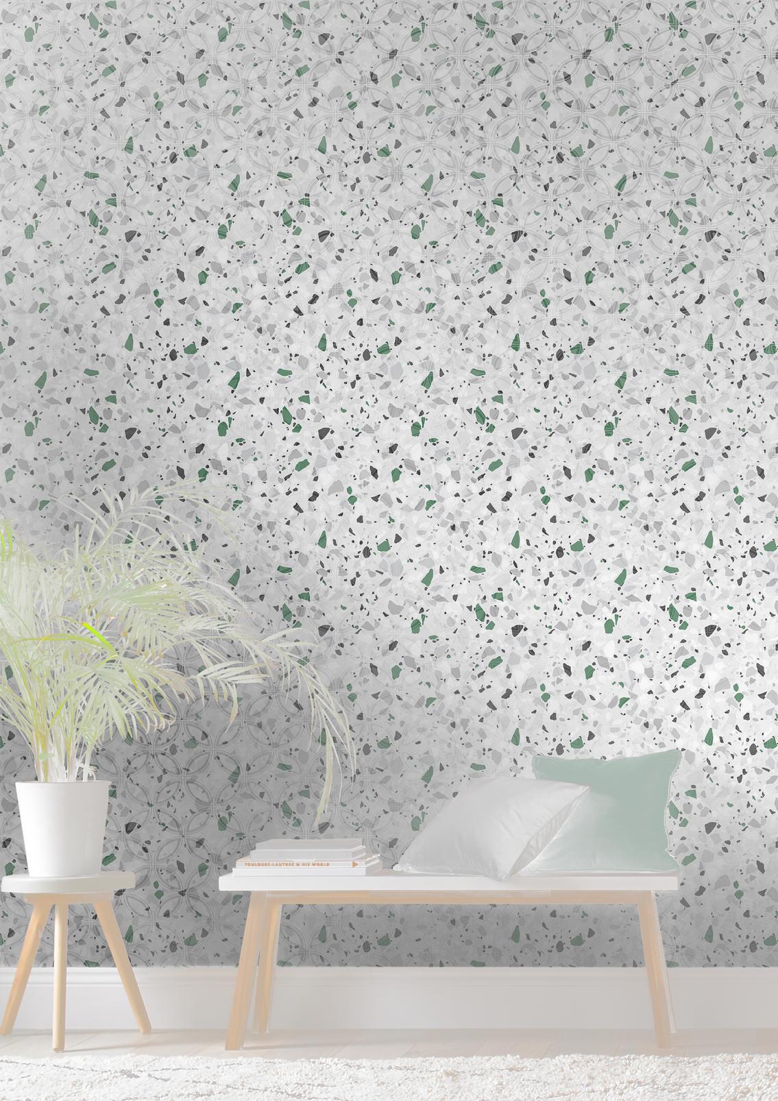 Terrazzo Green Wallpaper - 104535_ROOMSET_01.jpg